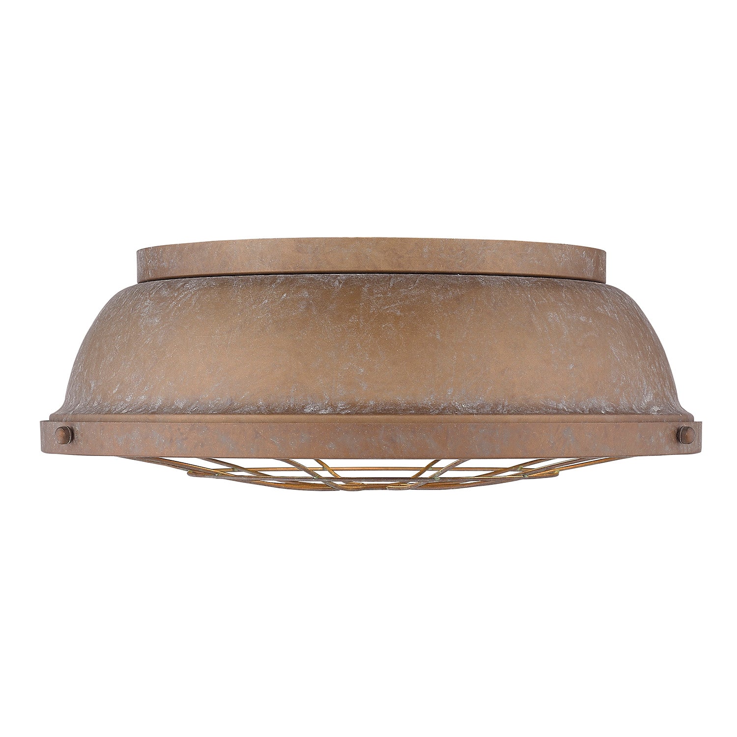 Golden Lighting Bartlett 3-light Flush Mount in Copper Patina - - Golden Lighting