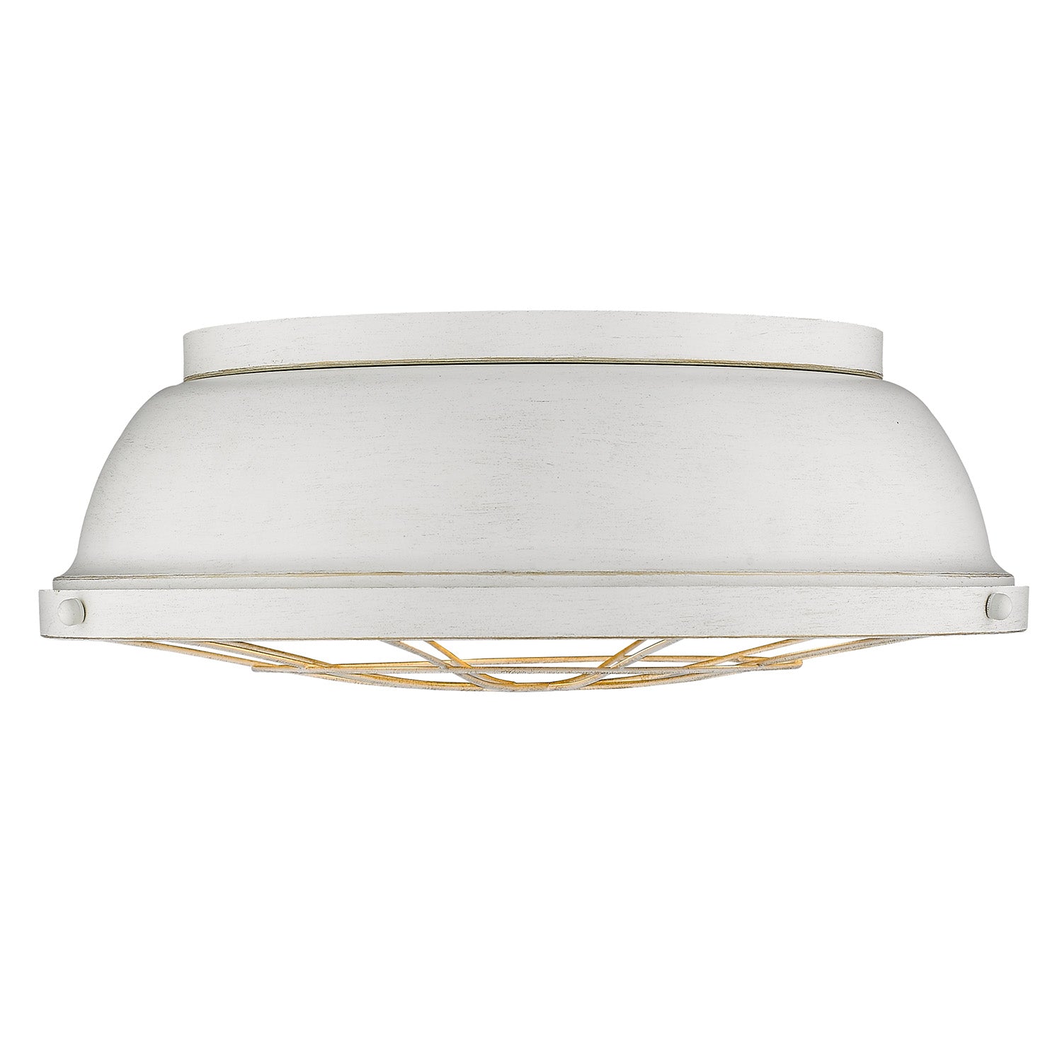 Golden Lighting Bartlett 3-light Flush Mount in French White - - Golden Lighting