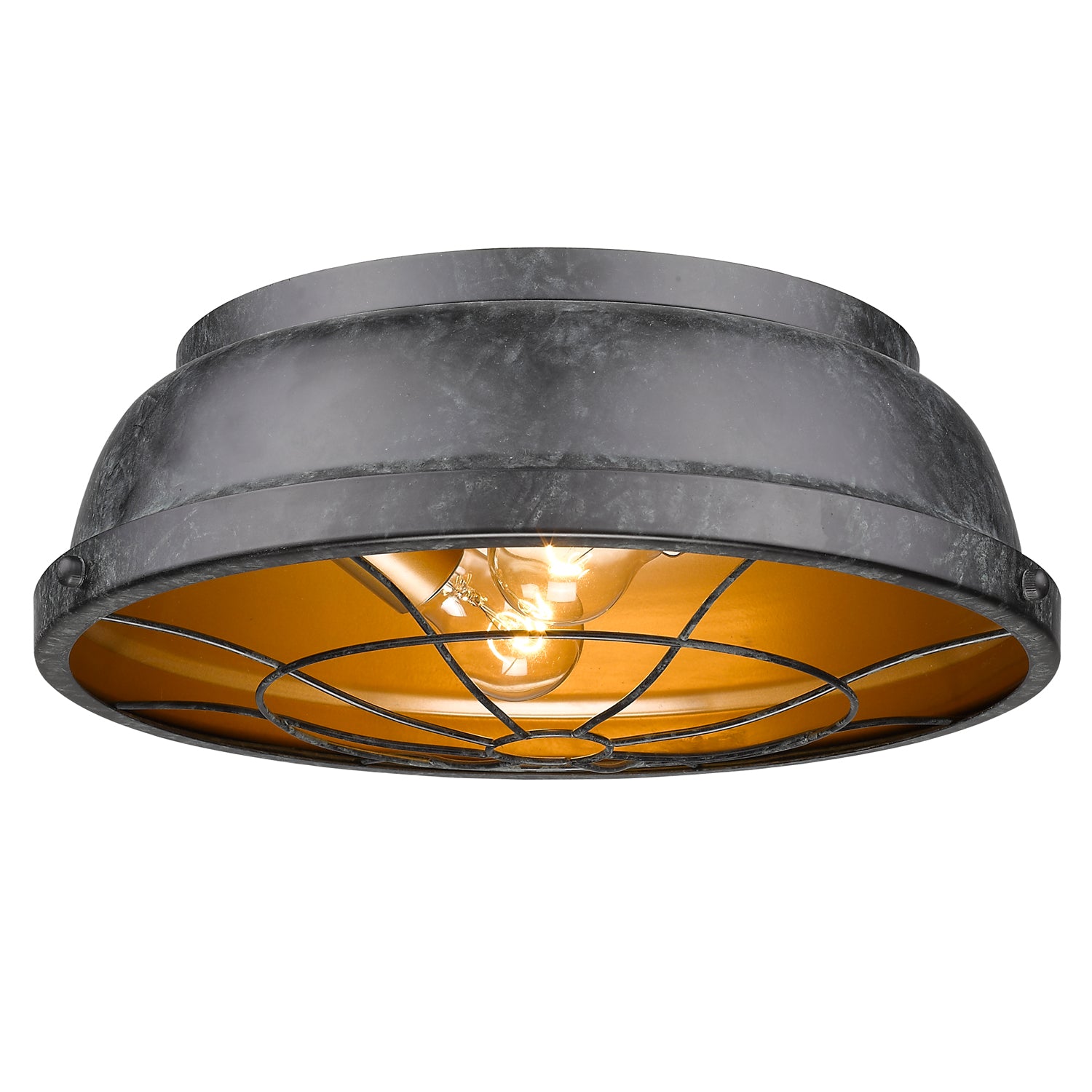 Golden Lighting Bartlett 2-light Flush Mount in Black Patina - Default Title - Golden Lighting