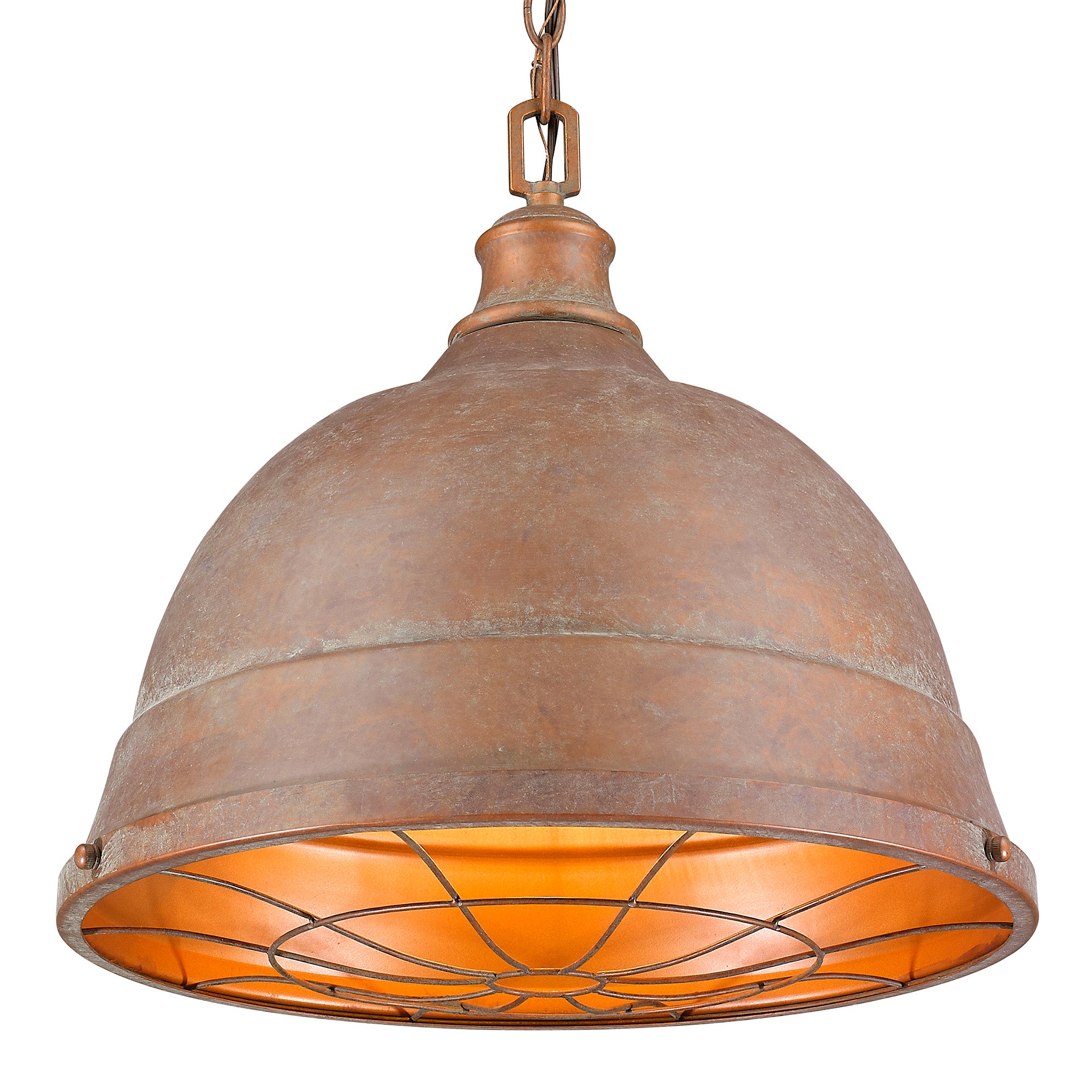 Golden Lighting Bartlett 2-light Pendant in Copper Patina
