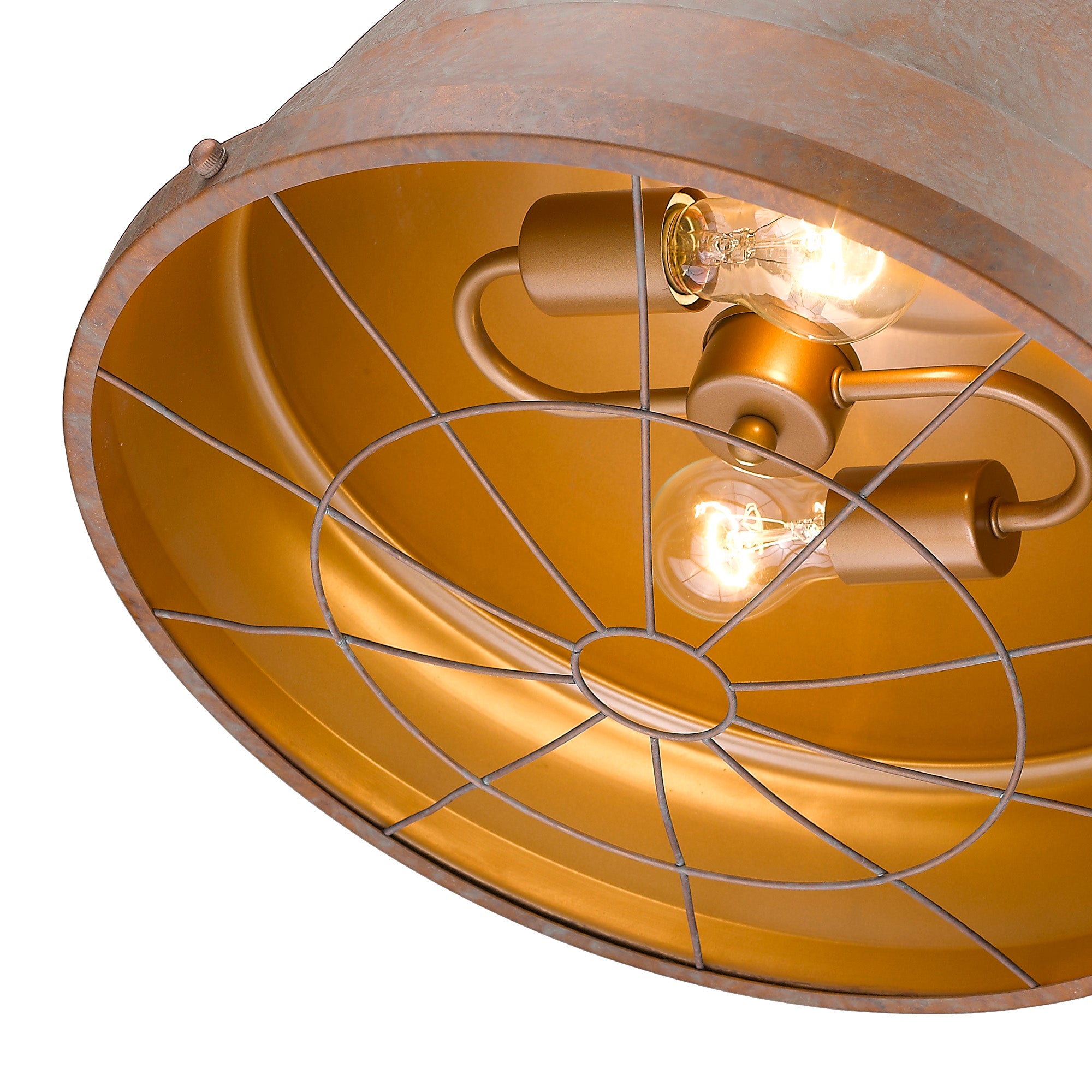 Golden Lighting Bartlett 2-light Pendant in Copper Patina