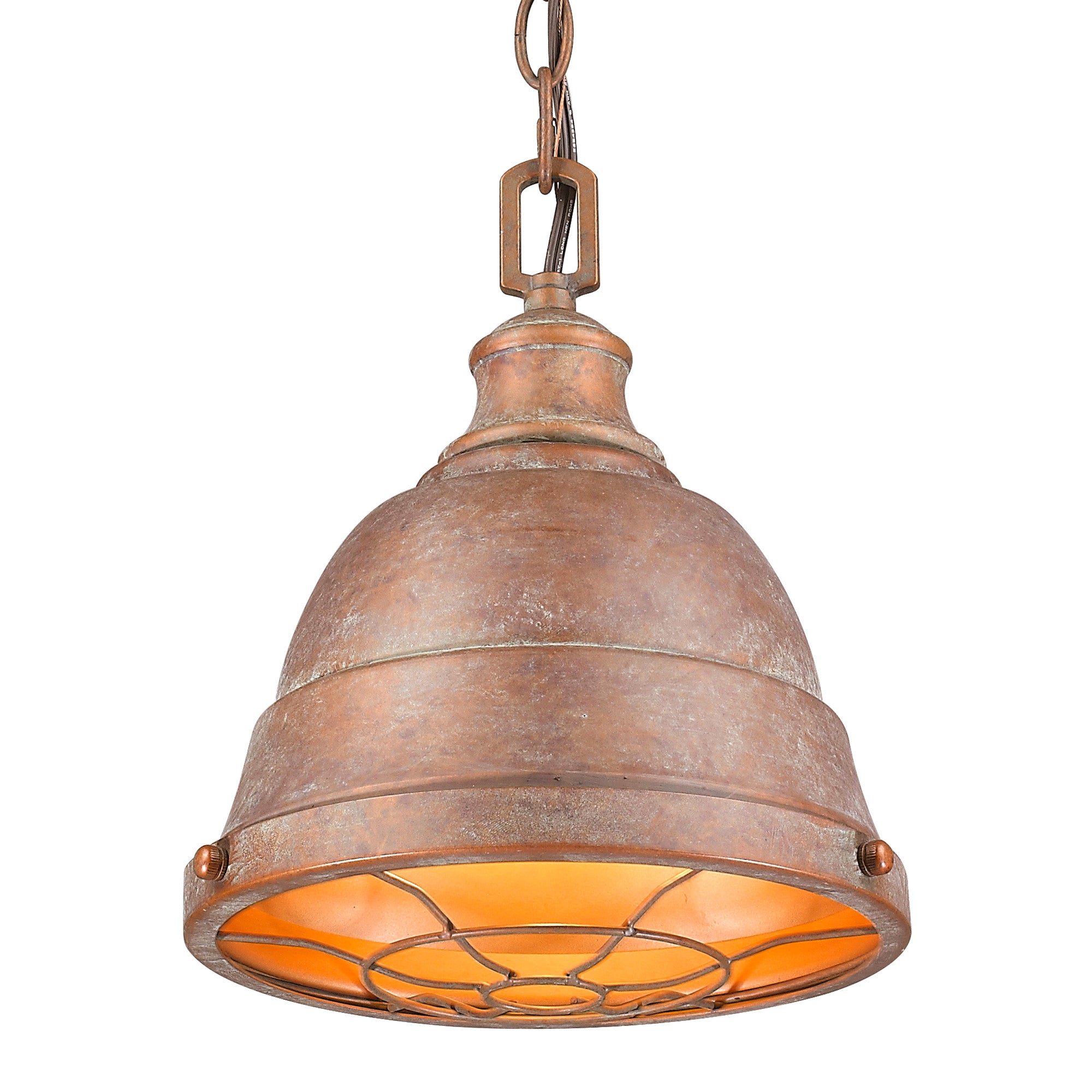 Golden Lighting Bartlett 1-light Pendant in Copper Patina - - Golden Lighting