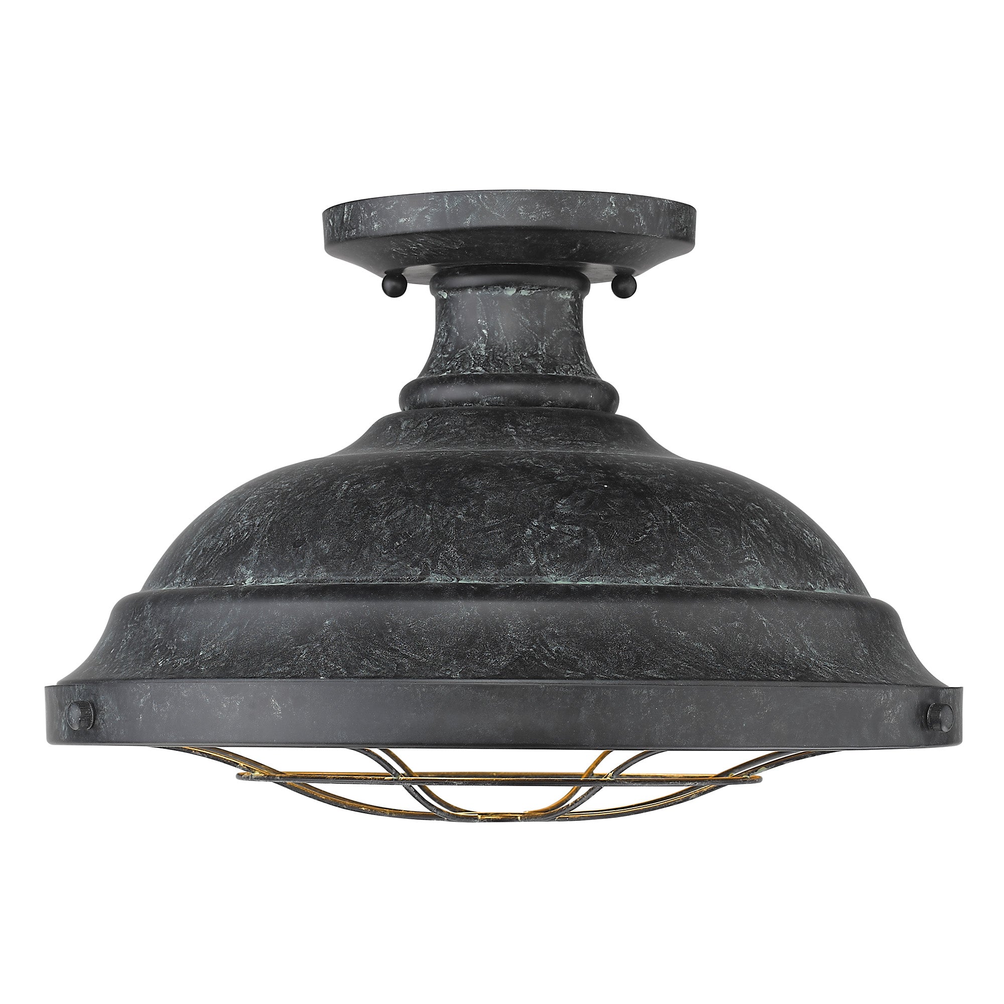 Golden Lighting Bartlett 2-light Semi-Flush Mount in Black Patina - - Golden Lighting