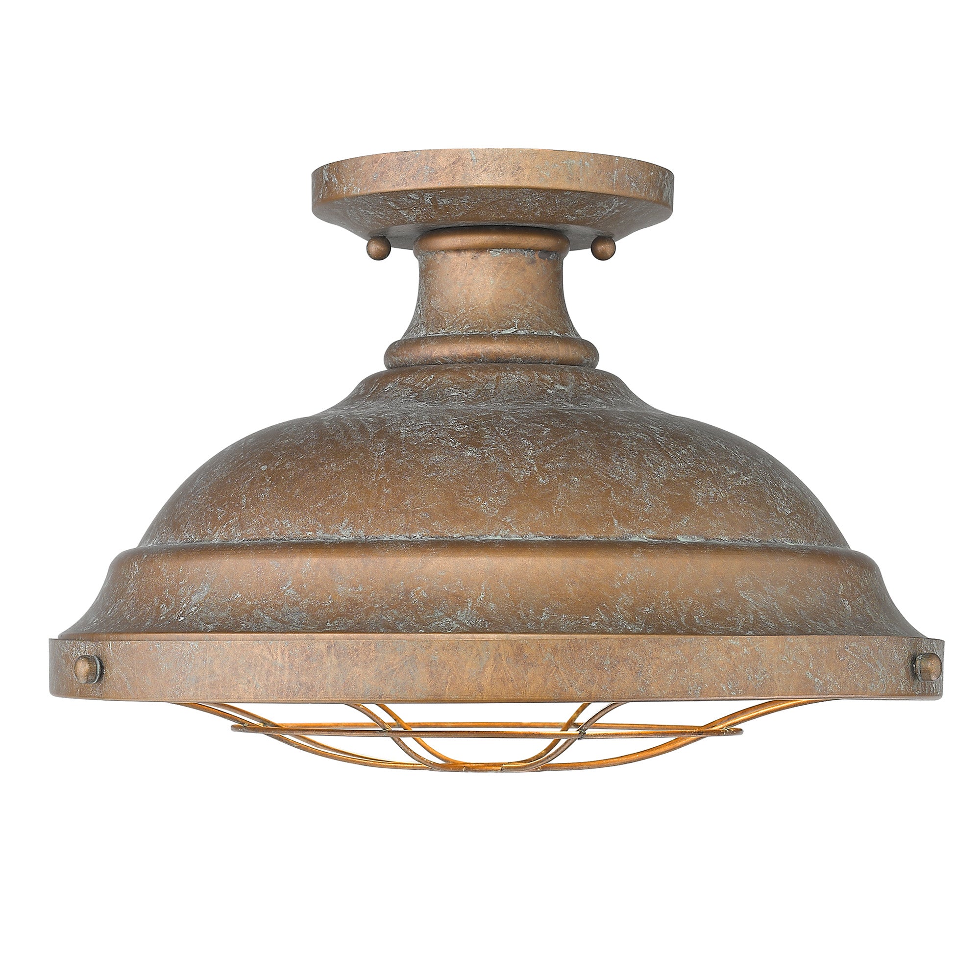Golden Lighting Bartlett 2-light Semi-Flush Mount in Copper Patina - - Golden Lighting
