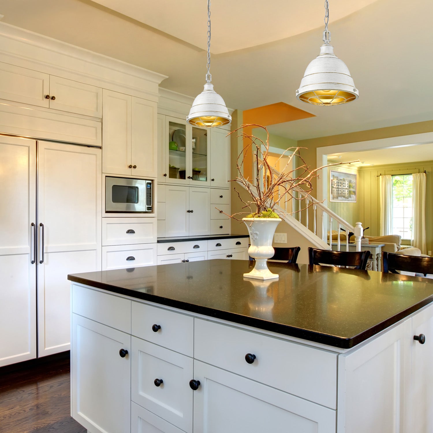 Golden Lighting Bartlett 1-light Pendant in French White - - Golden Lighting