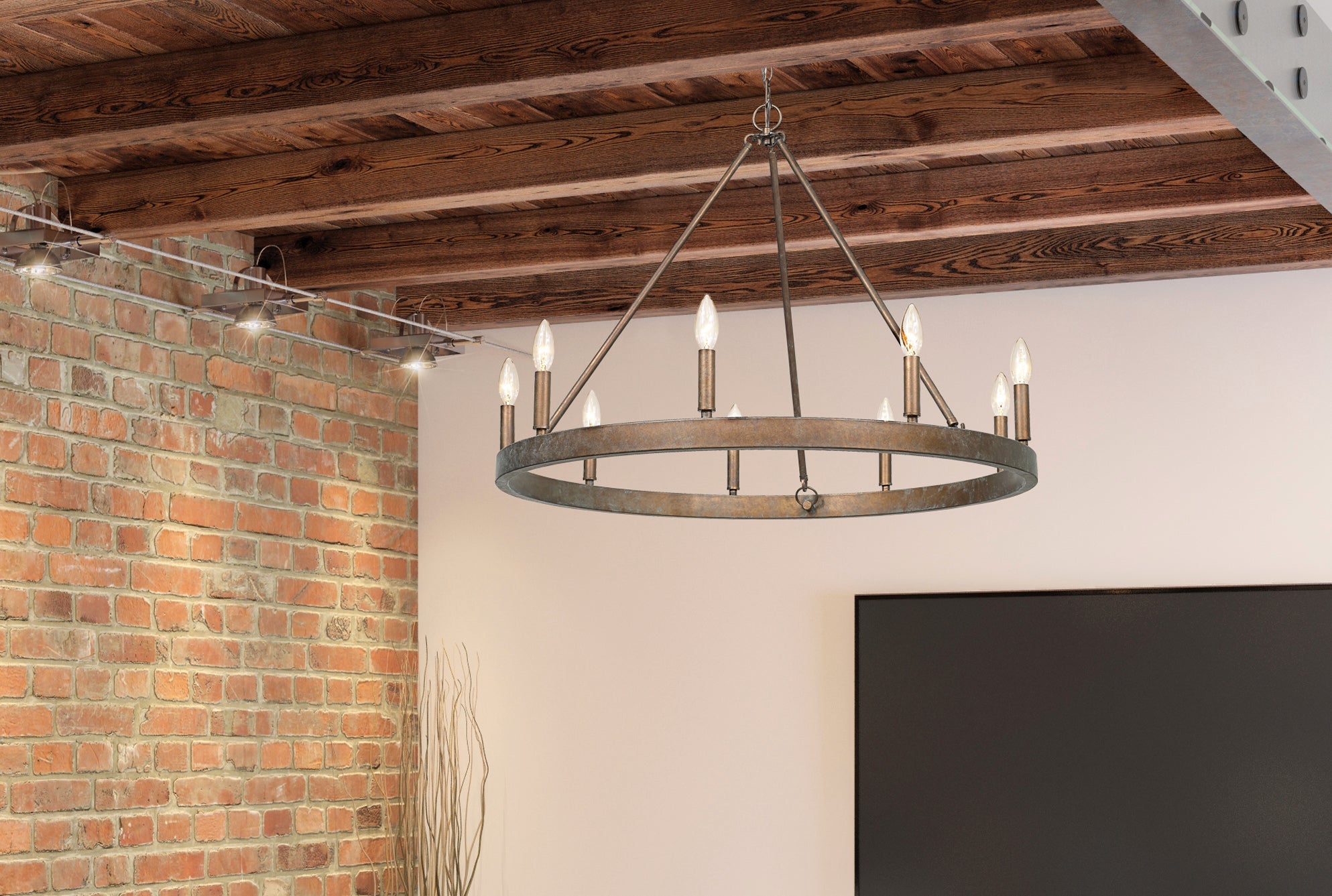 Carraway 9-light Chandelier in Copper Patina - - Golden Lighting