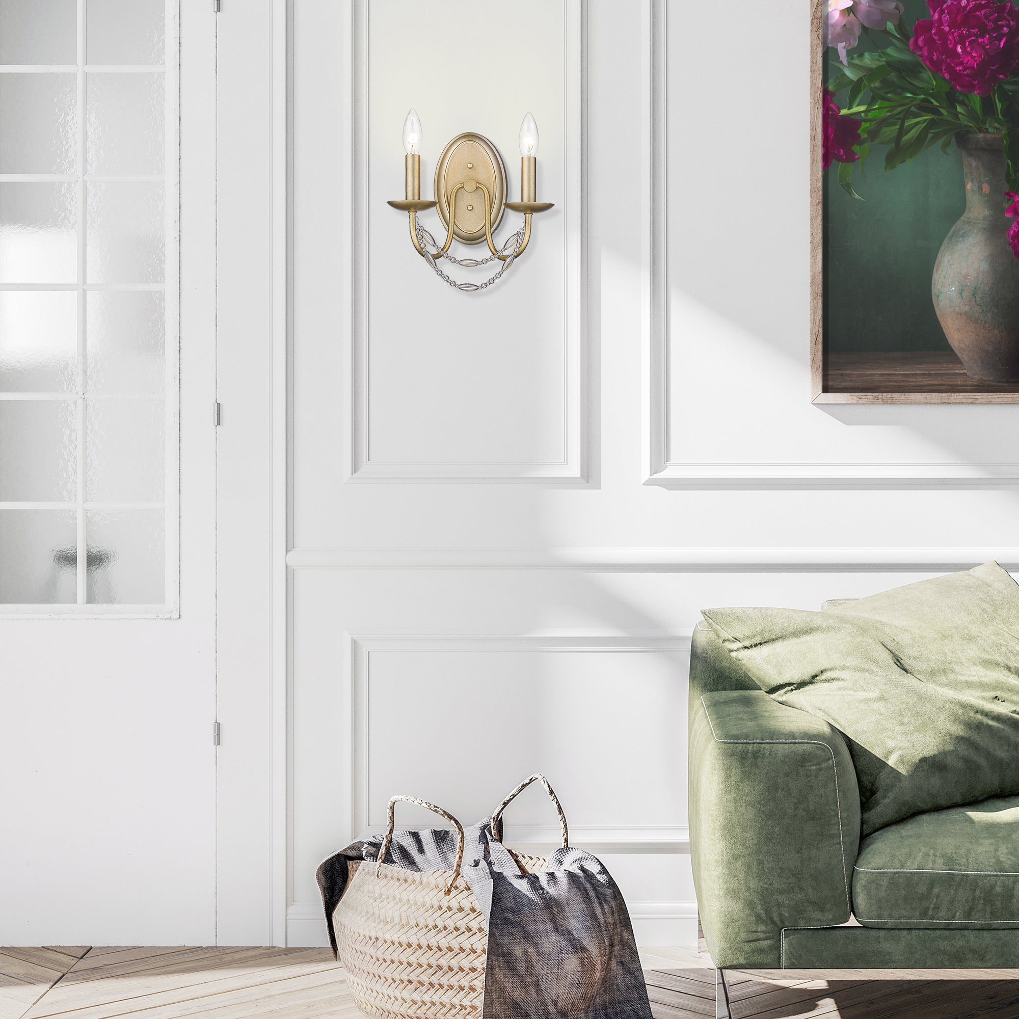 Golden Lighting Mirabella 2-light Wall Sconce in Golden Aura - - Golden Lighting