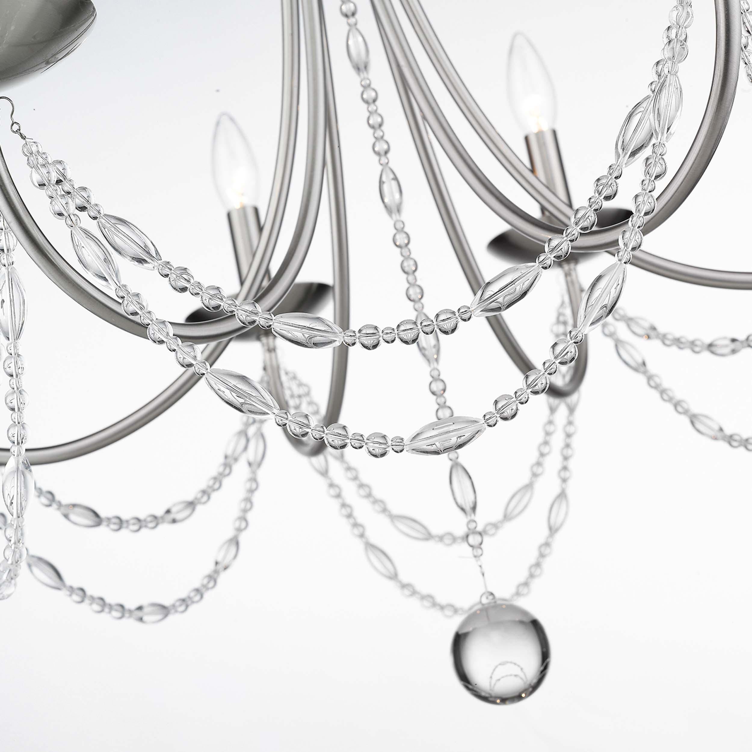 Golden Lighting Mirabella 6-light Chandelier in Pewter - - Golden Lighting