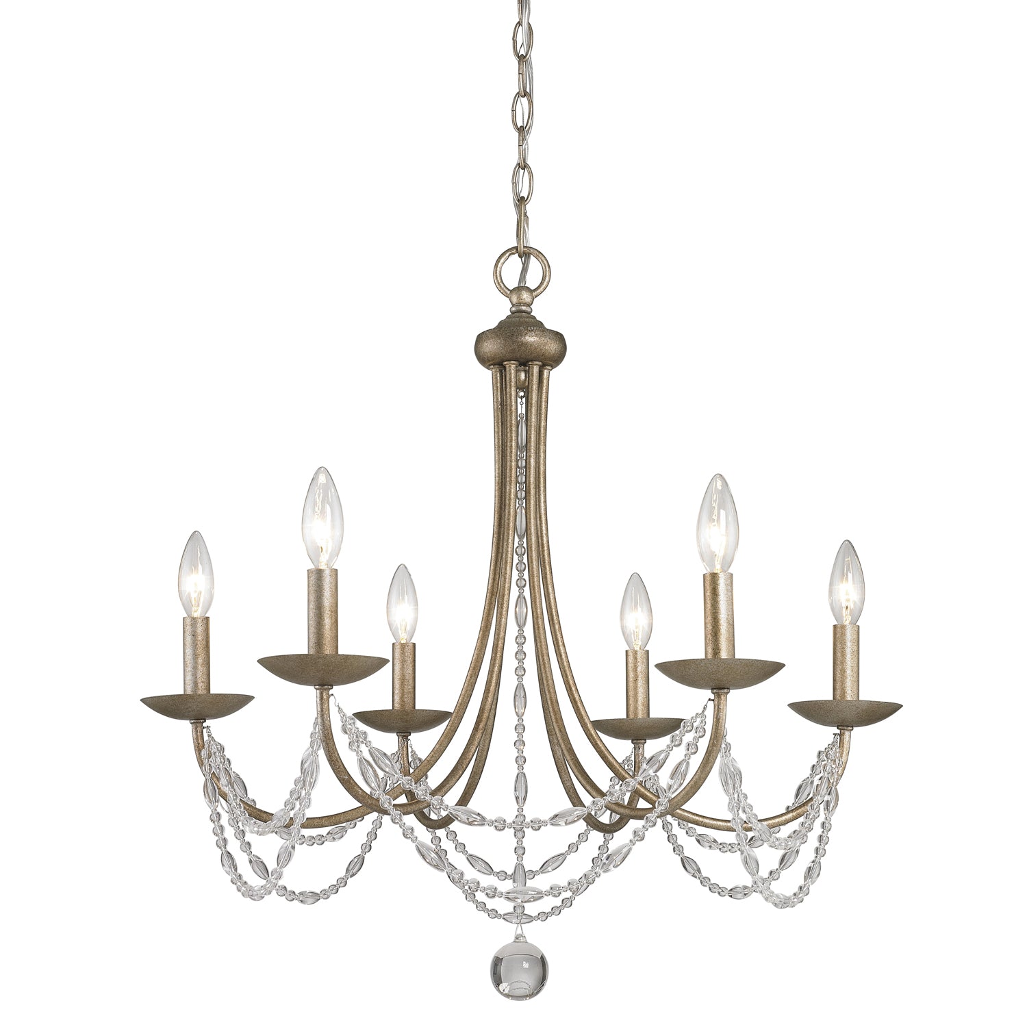 Golden Lighting Mirabella 6-light Chandelier in Golden Aura - Default Title - Golden Lighting