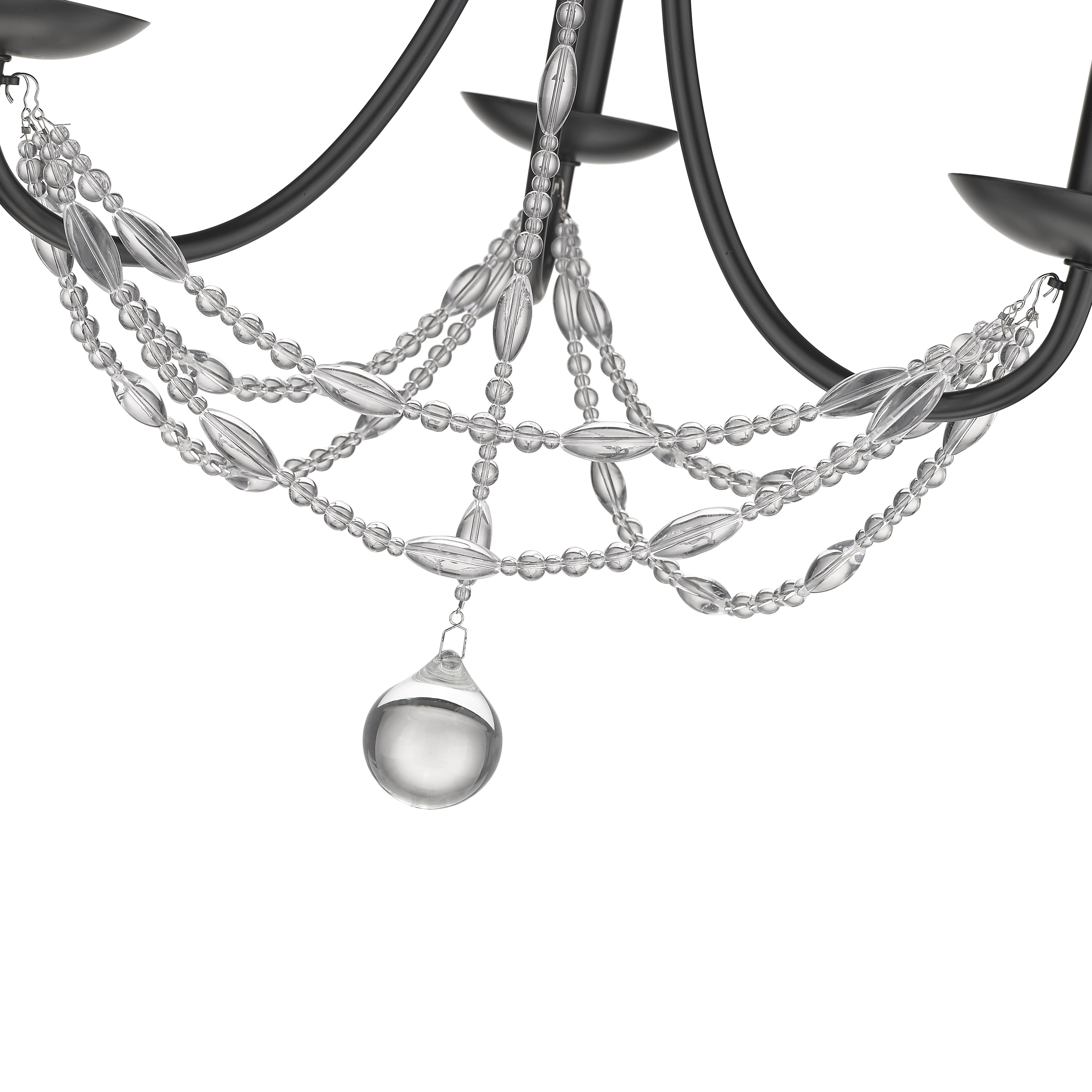 Golden Lighting Mirabella 3-light Chandelier in Matte Black - - Golden Lighting