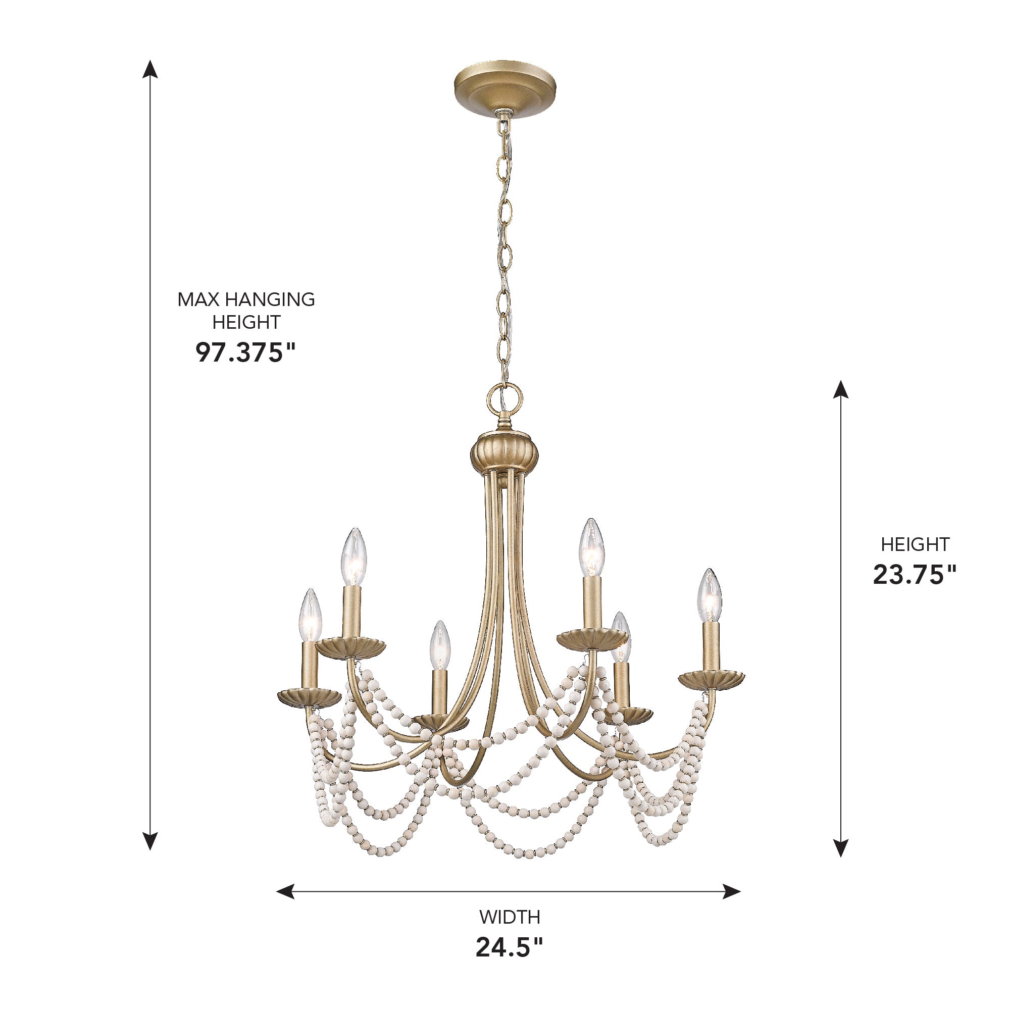 Serafina 6-light Chandelier in Golden Aura