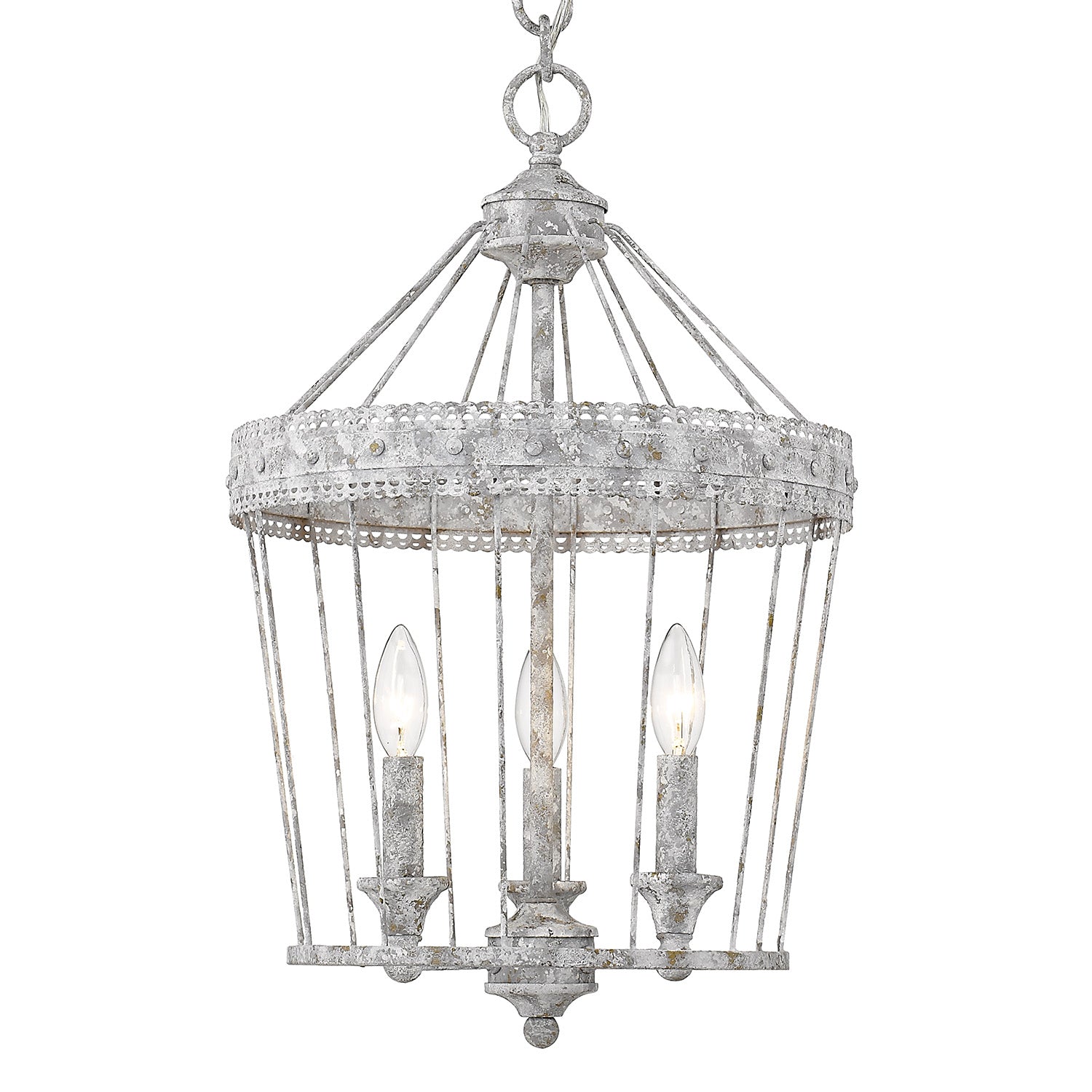 Wry Lighting Ferris 3-light Pendant in Oyster - - Golden Lighting