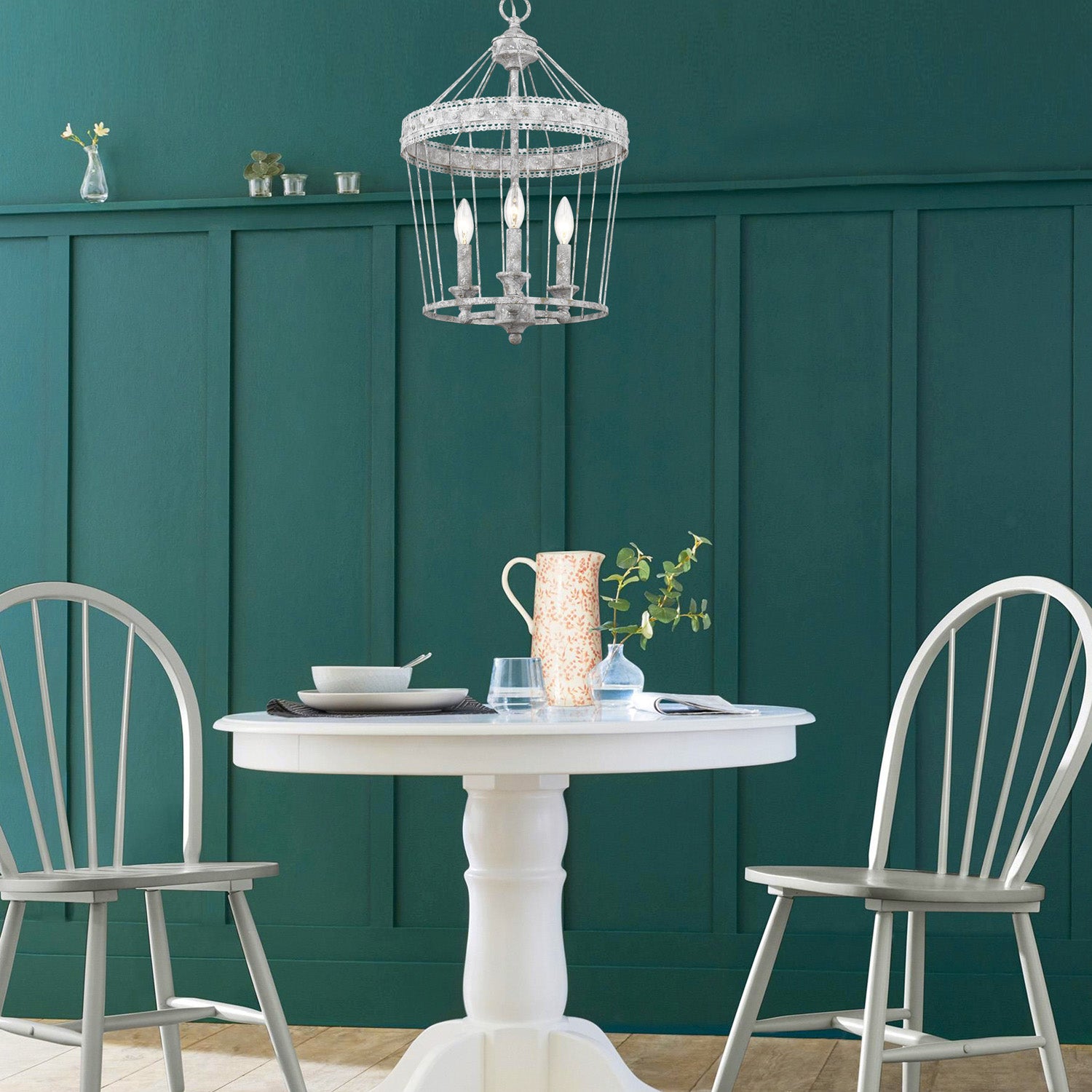 Wry Lighting Ferris 3-light Pendant in Oyster - Default Title - Golden Lighting