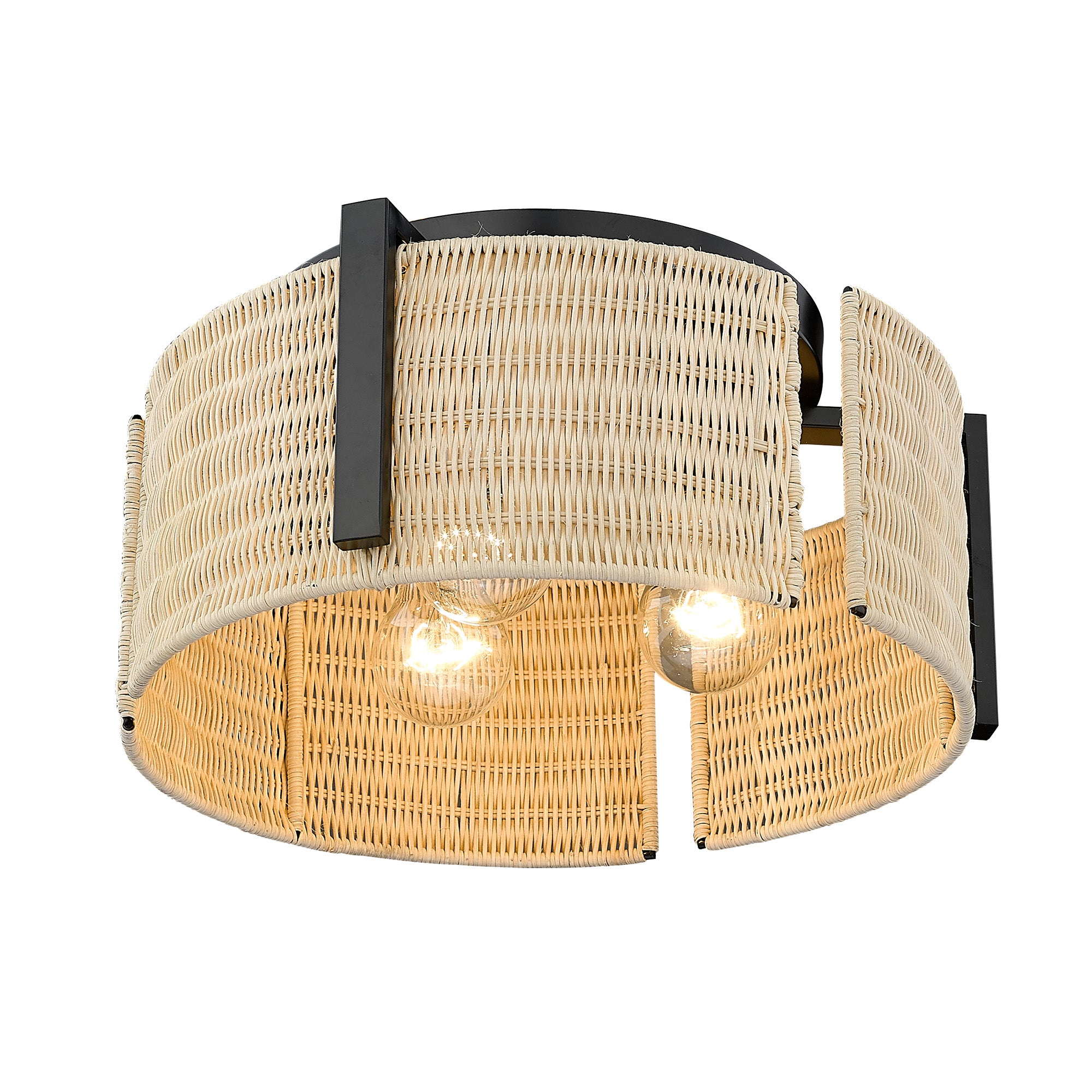 Grove 3-light Flush Mount in Matte Black