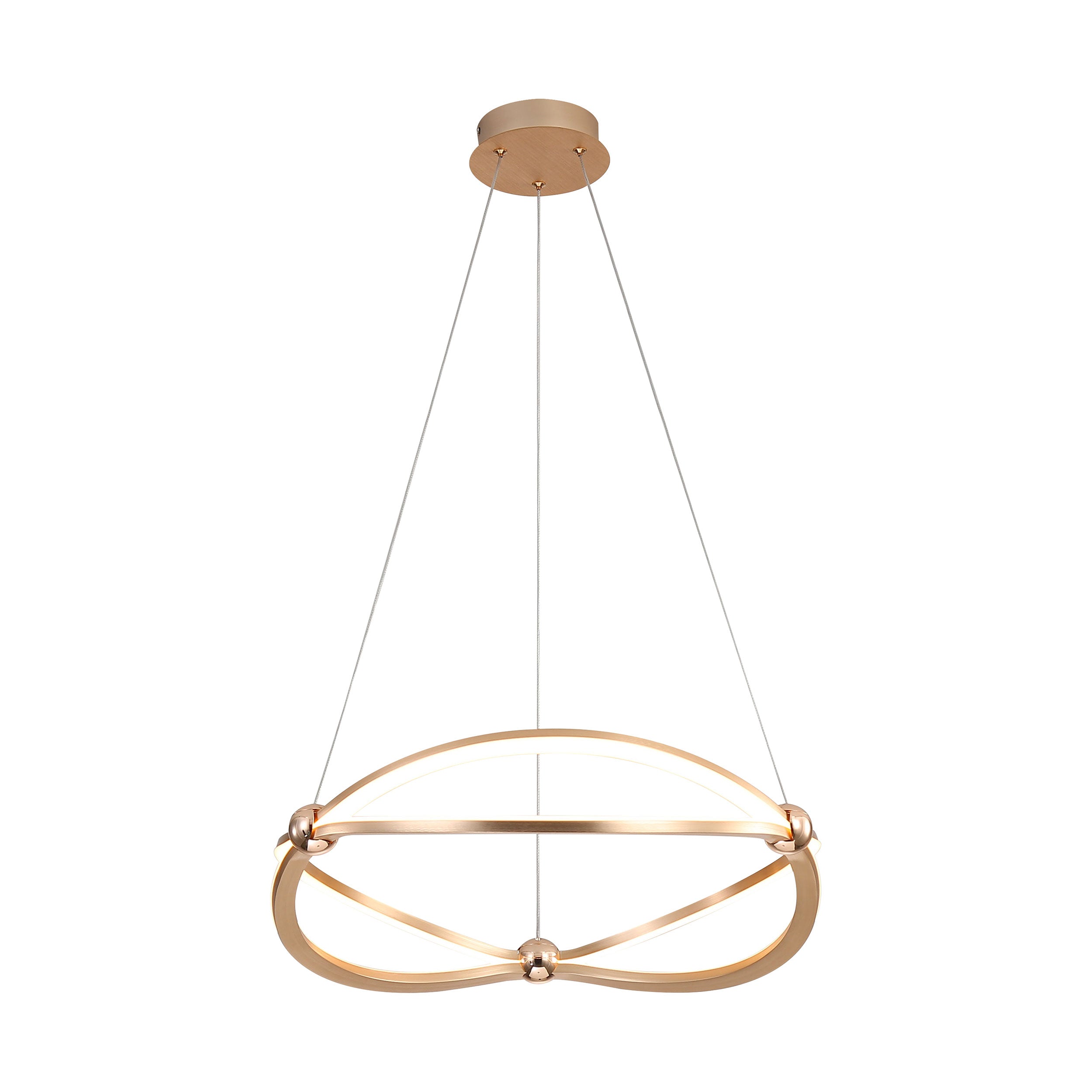 Spirale Integrated LED 19in Chandelier in Anodized Gold