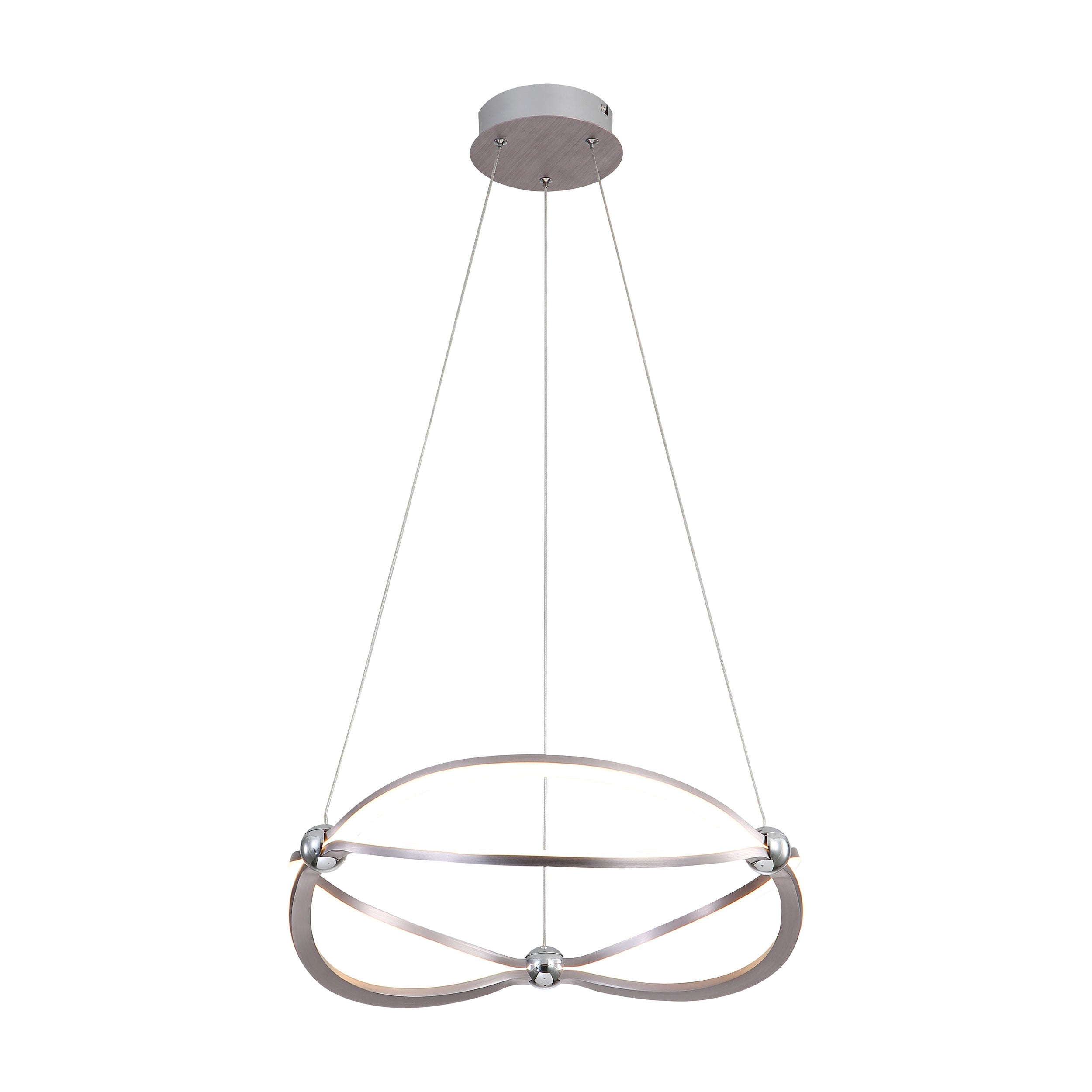 Spirale Integrated LED 19in Chandelier in Satin Nickel