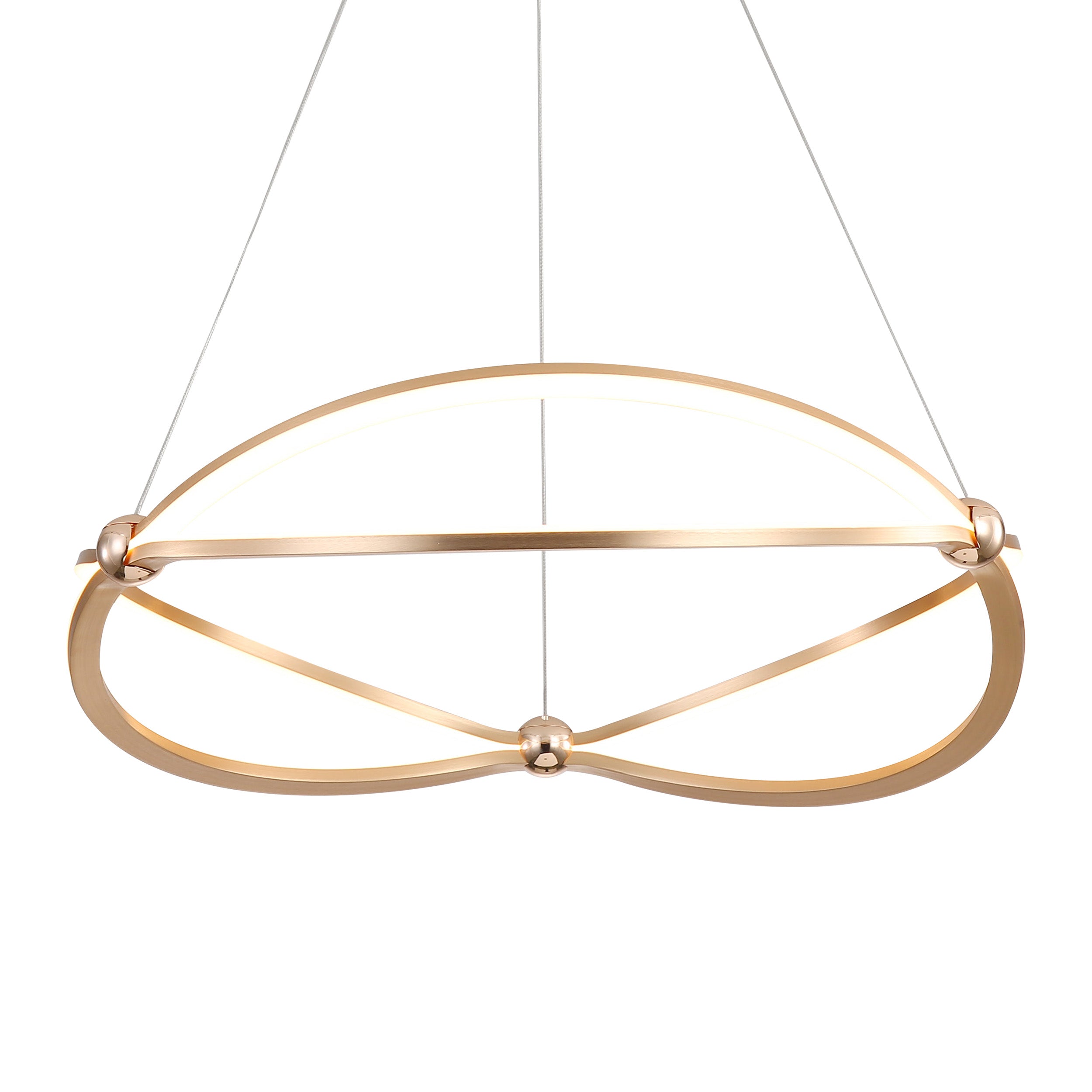 Spirale Integrated LED 24in Chandelier in Anodized Gold