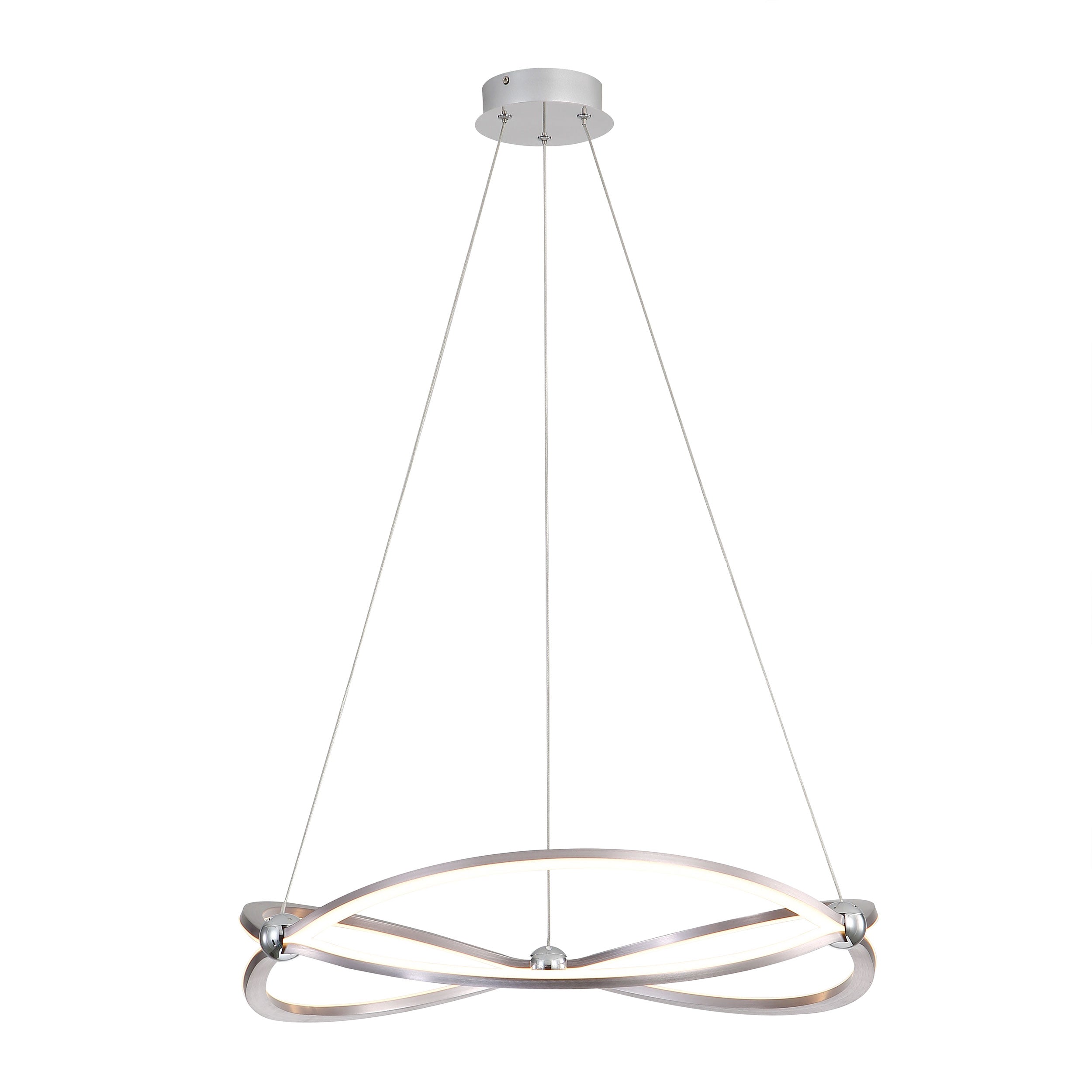Spirale Integrated LED 24in Chandelier in Satin Nickel