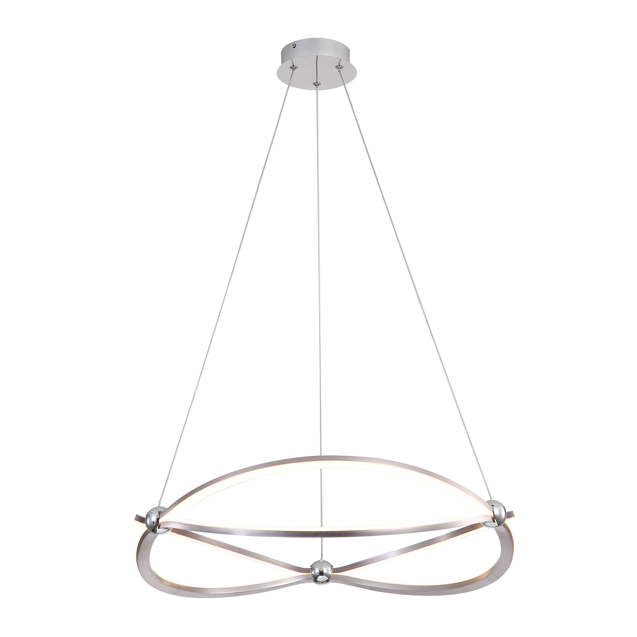 Spirale Integrated LED 24in Chandelier in Satin Nickel