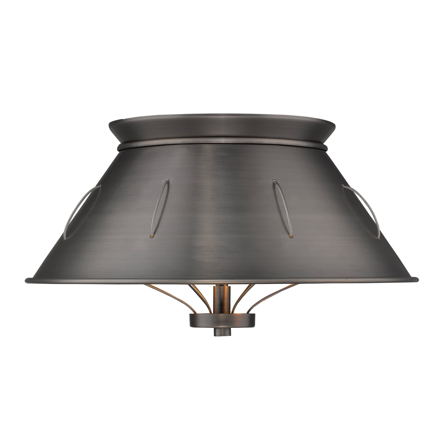 Golden Lighting Whitaker 2-light Flush Mount in Aged Steel