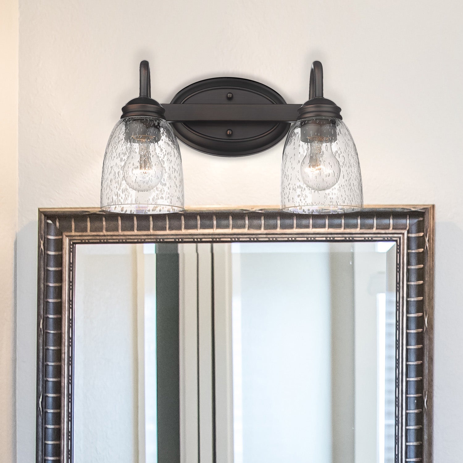 Golden Lighting Parrish 2-light Vanity in Rubbed Bronze - - Golden Lighting