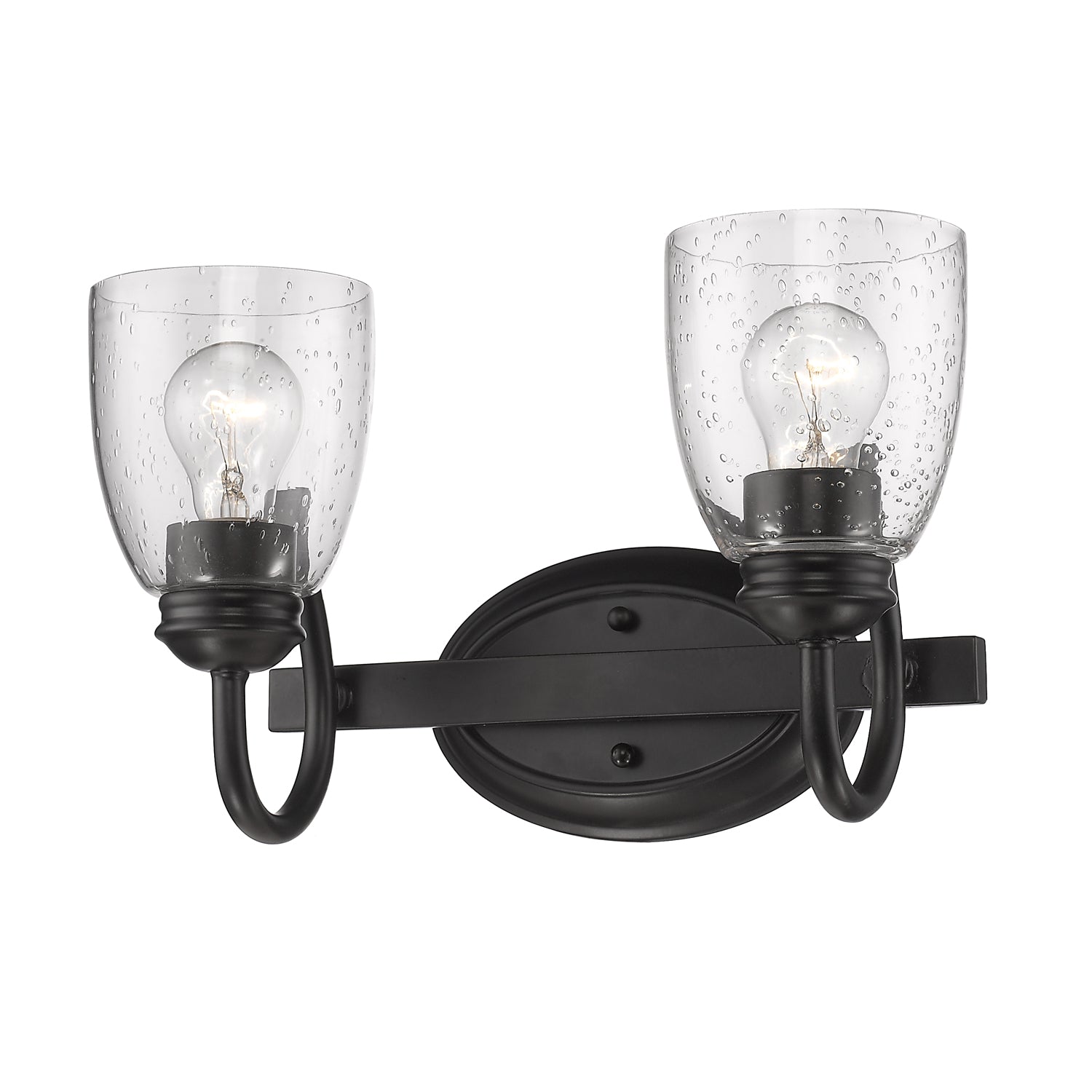 Golden Lighting Parrish 2-light Vanity in Matte Black - Default Title - Golden Lighting