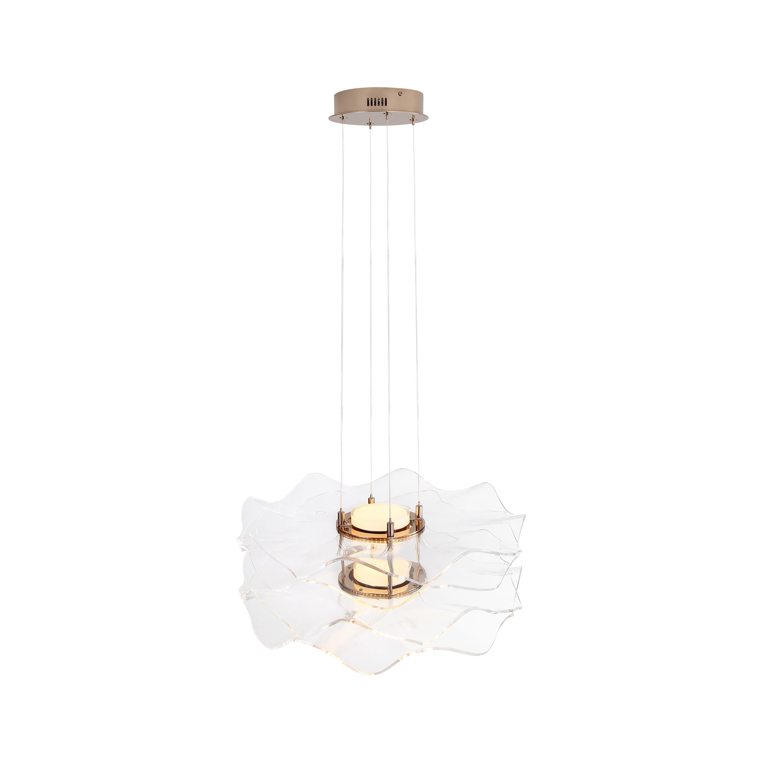 Golden Lighting Vetrina Integrated LED 2-tier Pendant in Light Gold - - Golden Lighting
