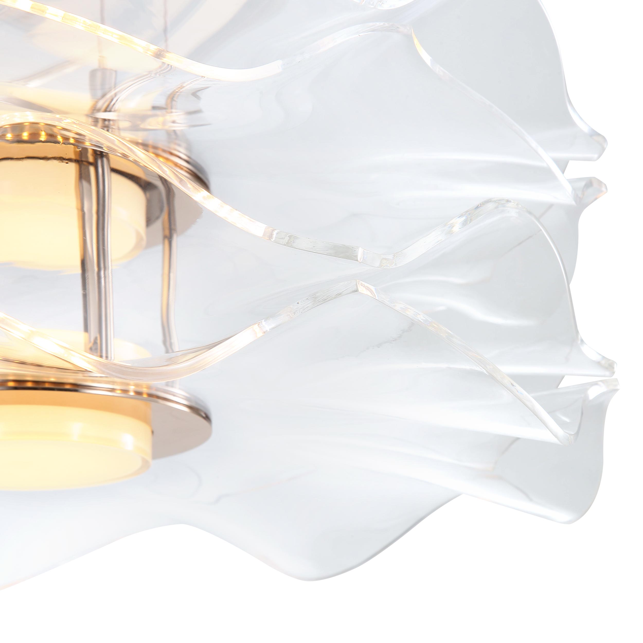 Golden Lighting Vetrina Integrated LED 2-tier Pendant in Light Gold - - Golden Lighting