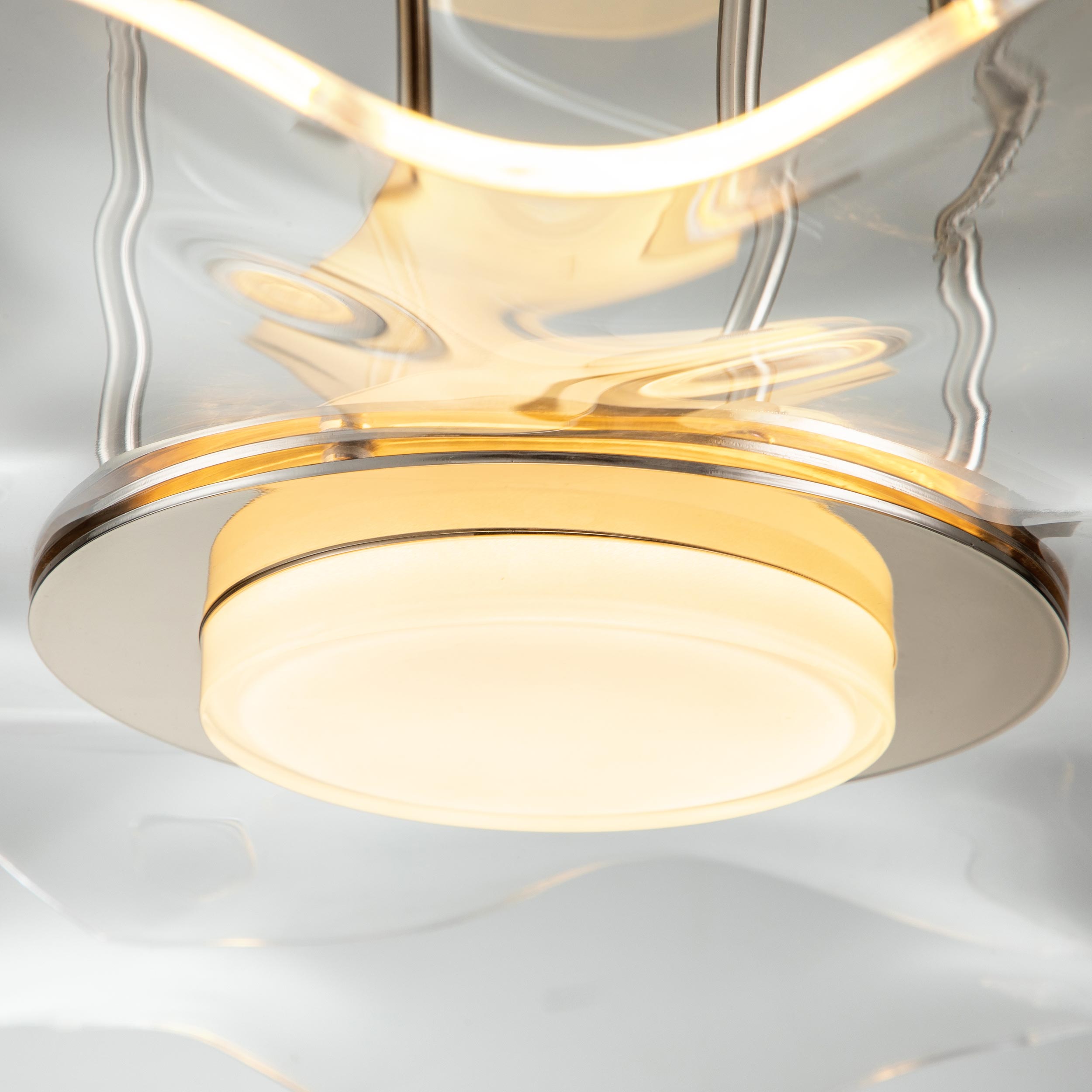 Golden Lighting Vetrina Integrated LED 2-tier Pendant in Light Gold - - Golden Lighting