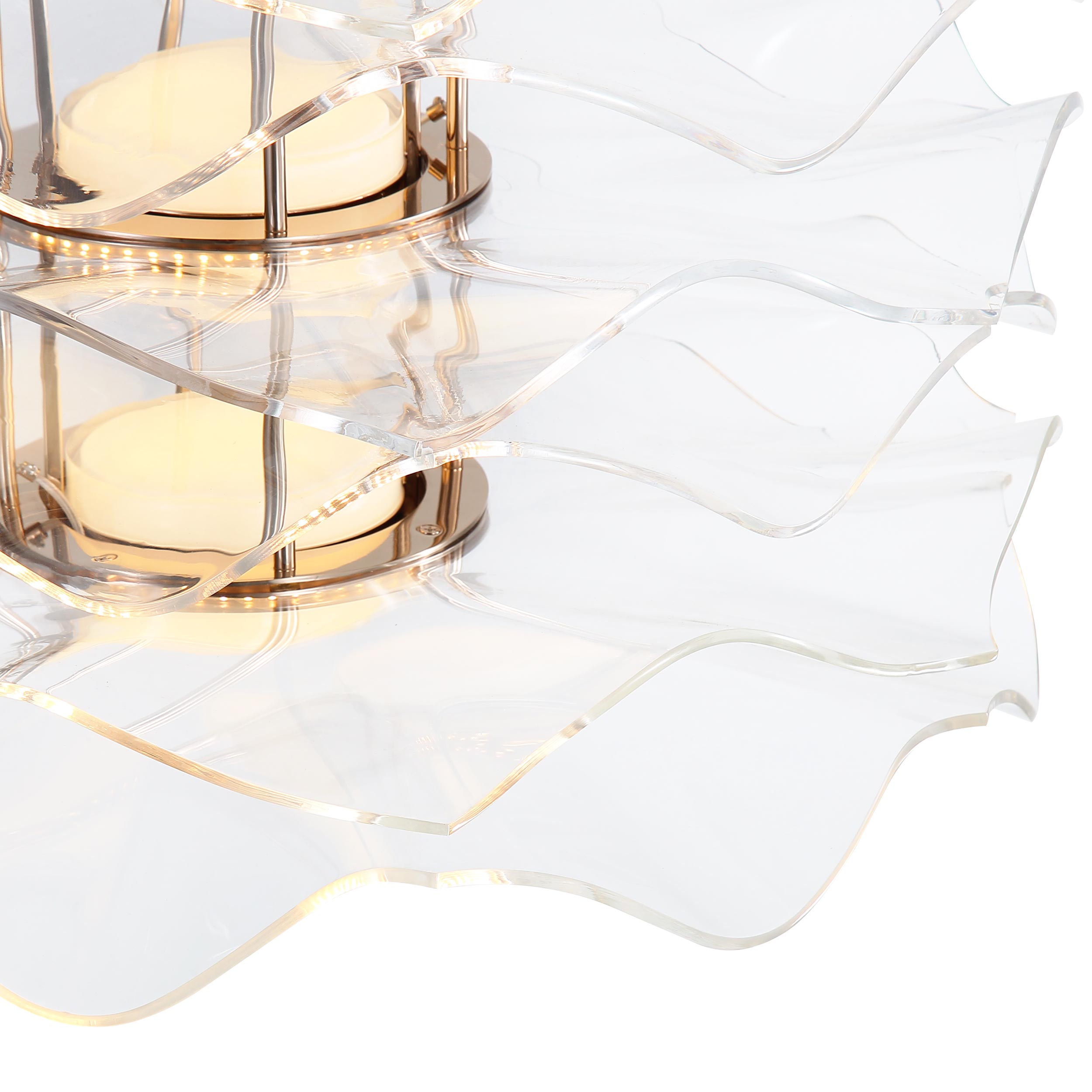 Golden Lighting Vetrina Integrated LED 3-tier Pendant in Light Gold - - Golden Lighting