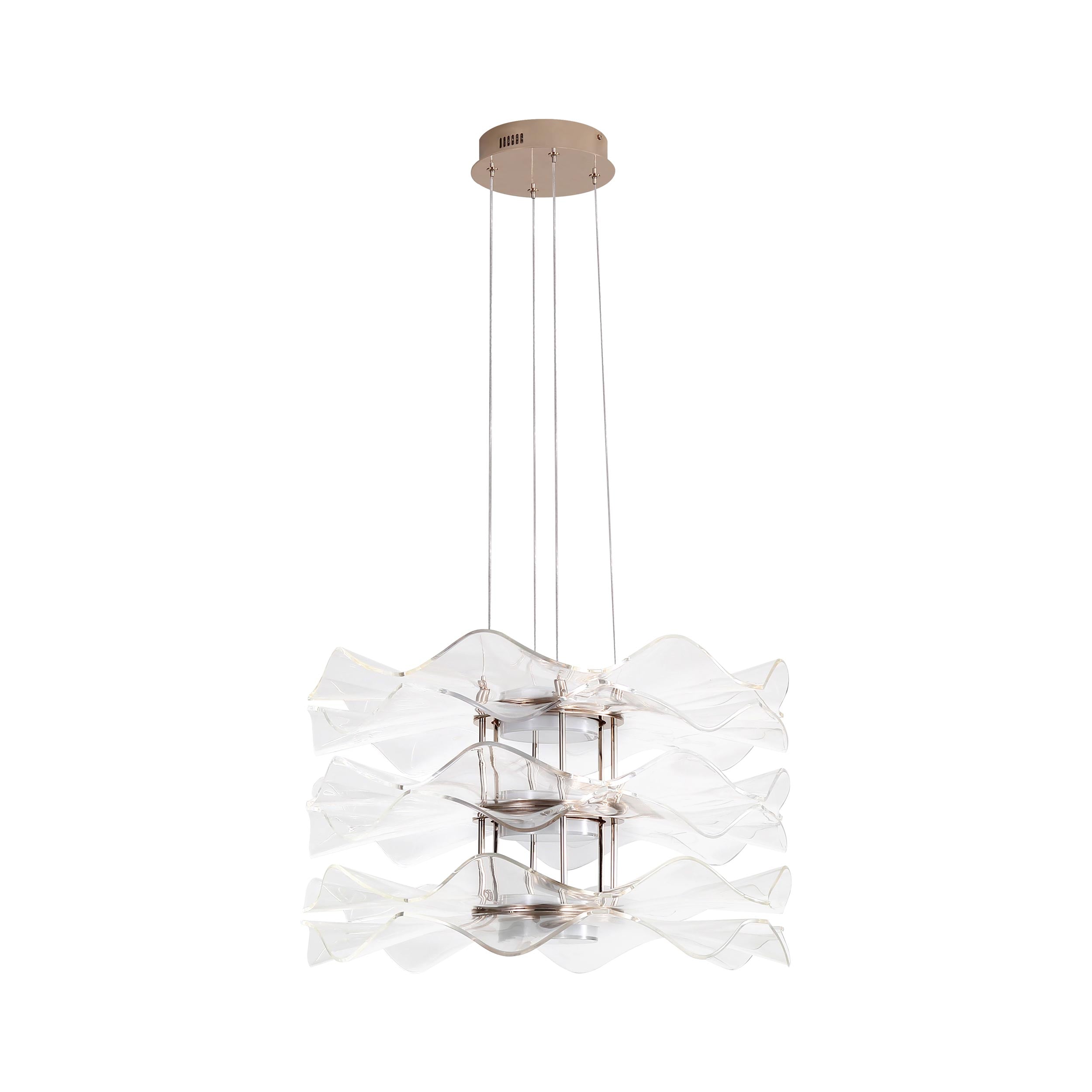 Vetrina LED 3-Light Pendant in Light Gold with Clear Glass Shade - - Golden Lighting