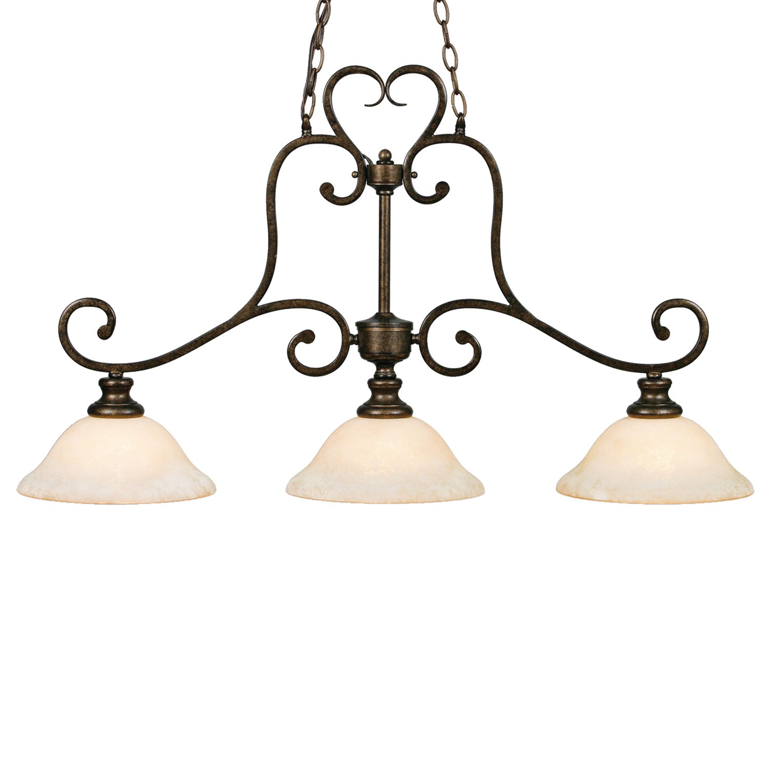 Heartwood 3-light Pendant in Burnt Sienna - Golden Lighting