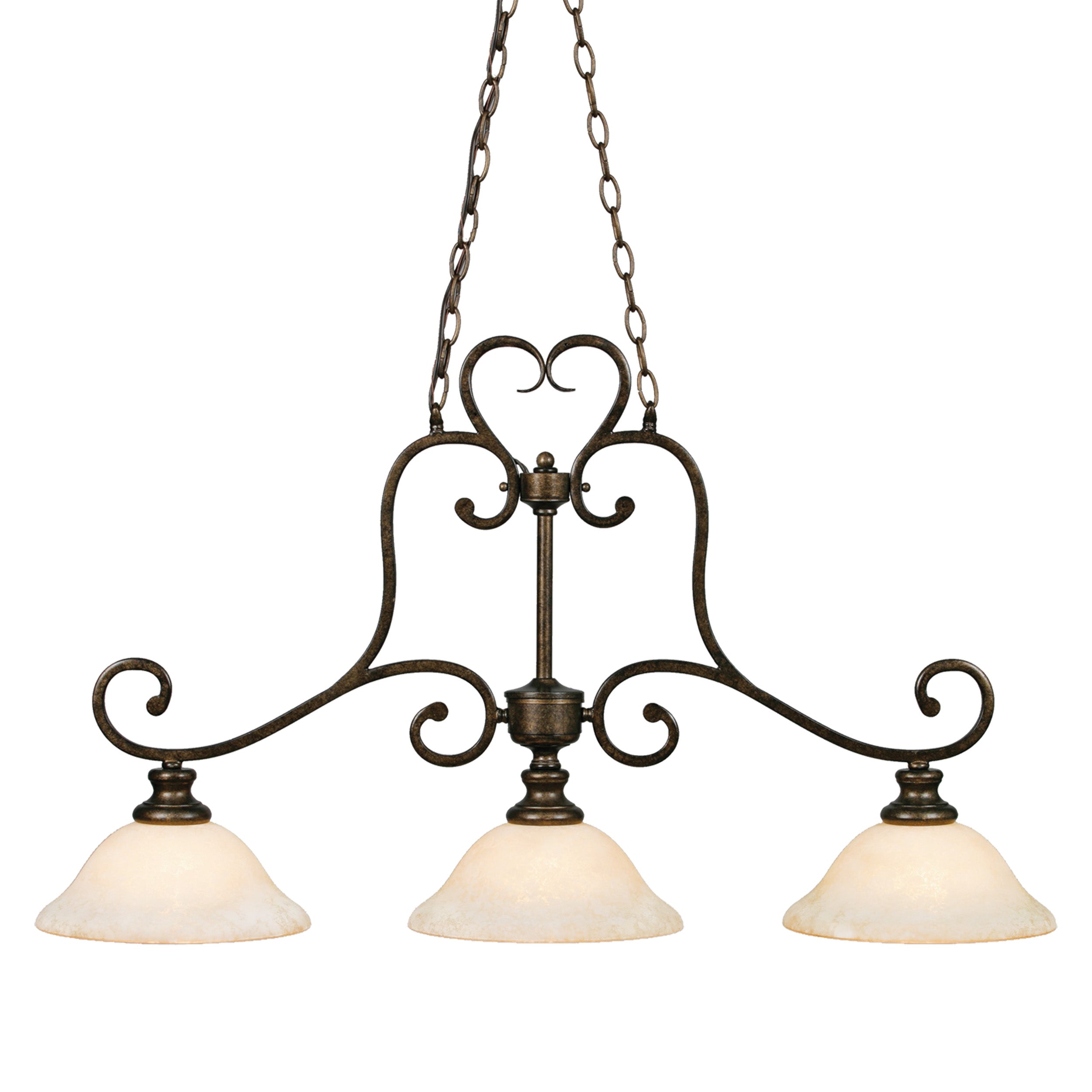 Heartwood 3-light Pendant in Burnt Sienna, alternate view - Golden Lighting
