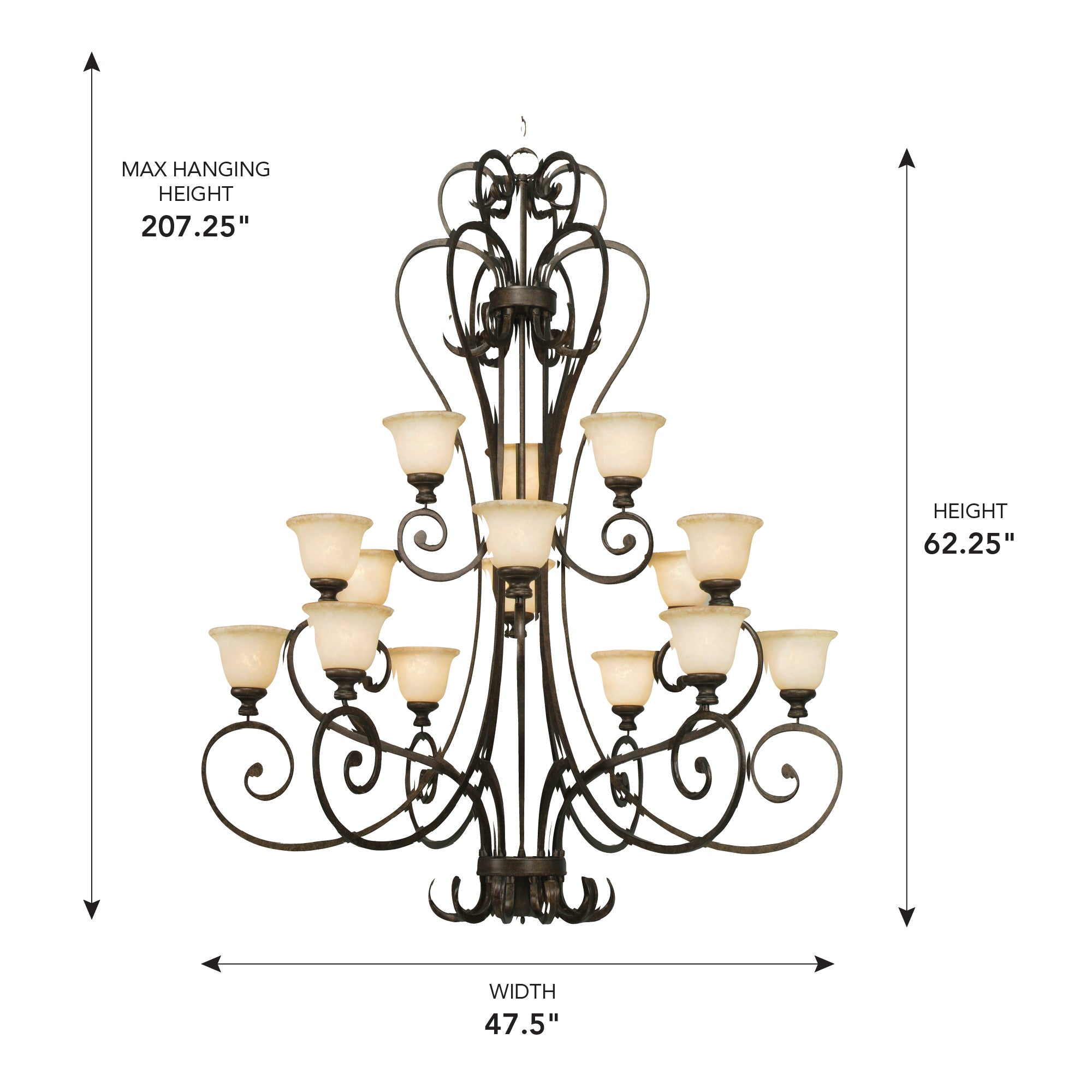 Heartwood 15-light Chandelier in Burnt Sienna