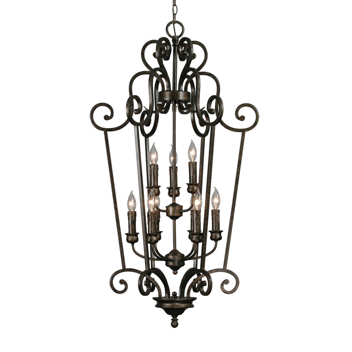 Heartwood 9-light Pendant in Burnt Sienna