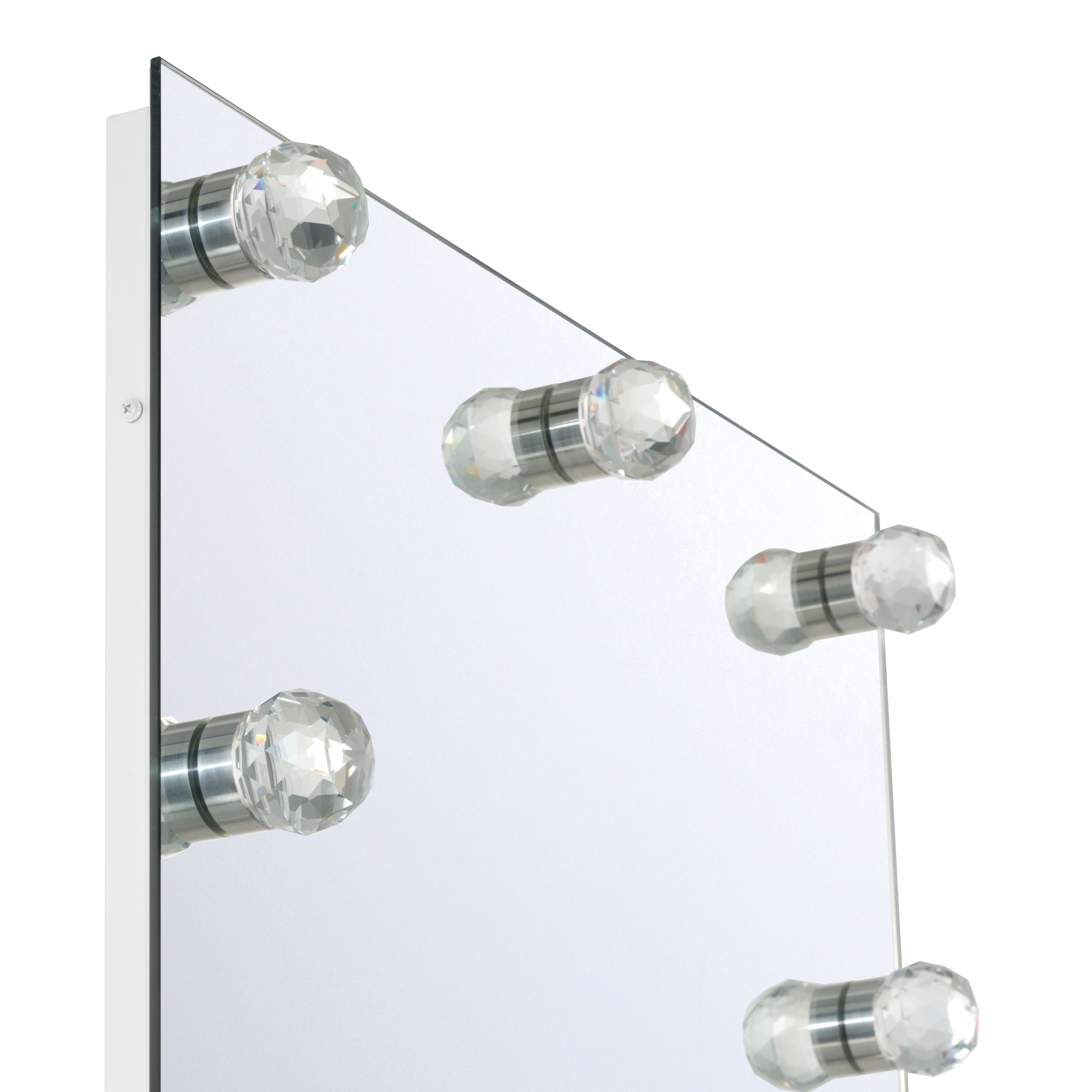 Starlight LED 24in Mirror with Clear Acrylic Globe Diffusers