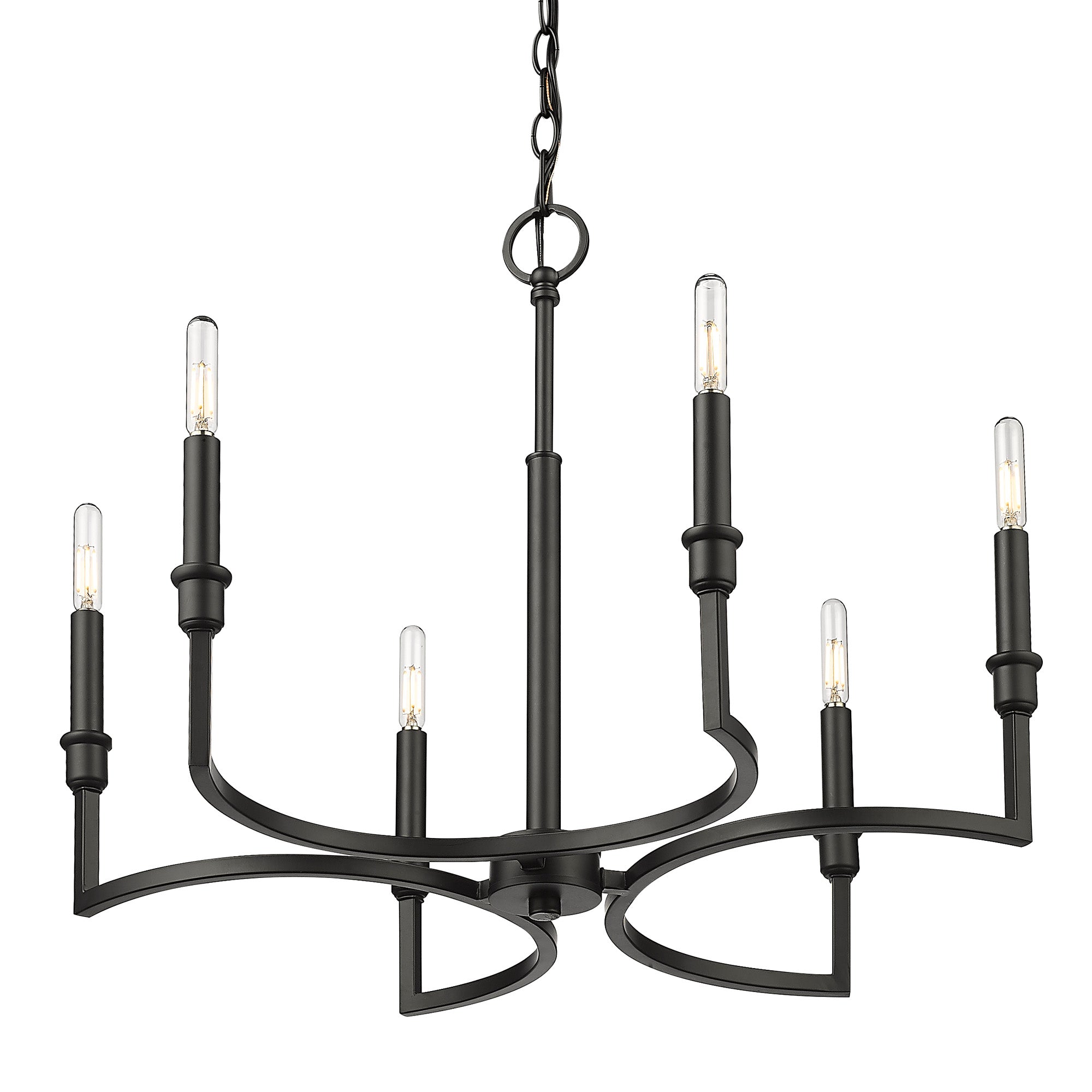 Golden Lighting Ellyn 6-light Chandelier in Matte Black - - Golden Lighting
