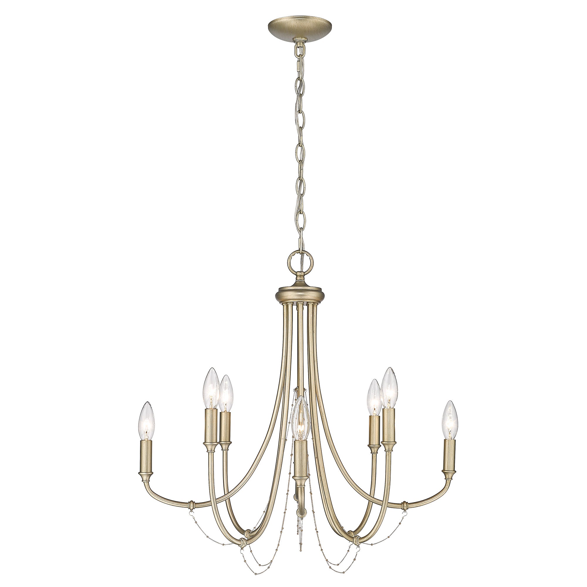 Golden Lighting Kamila 8-light Chandelier in White Gold - - Golden Lighting
