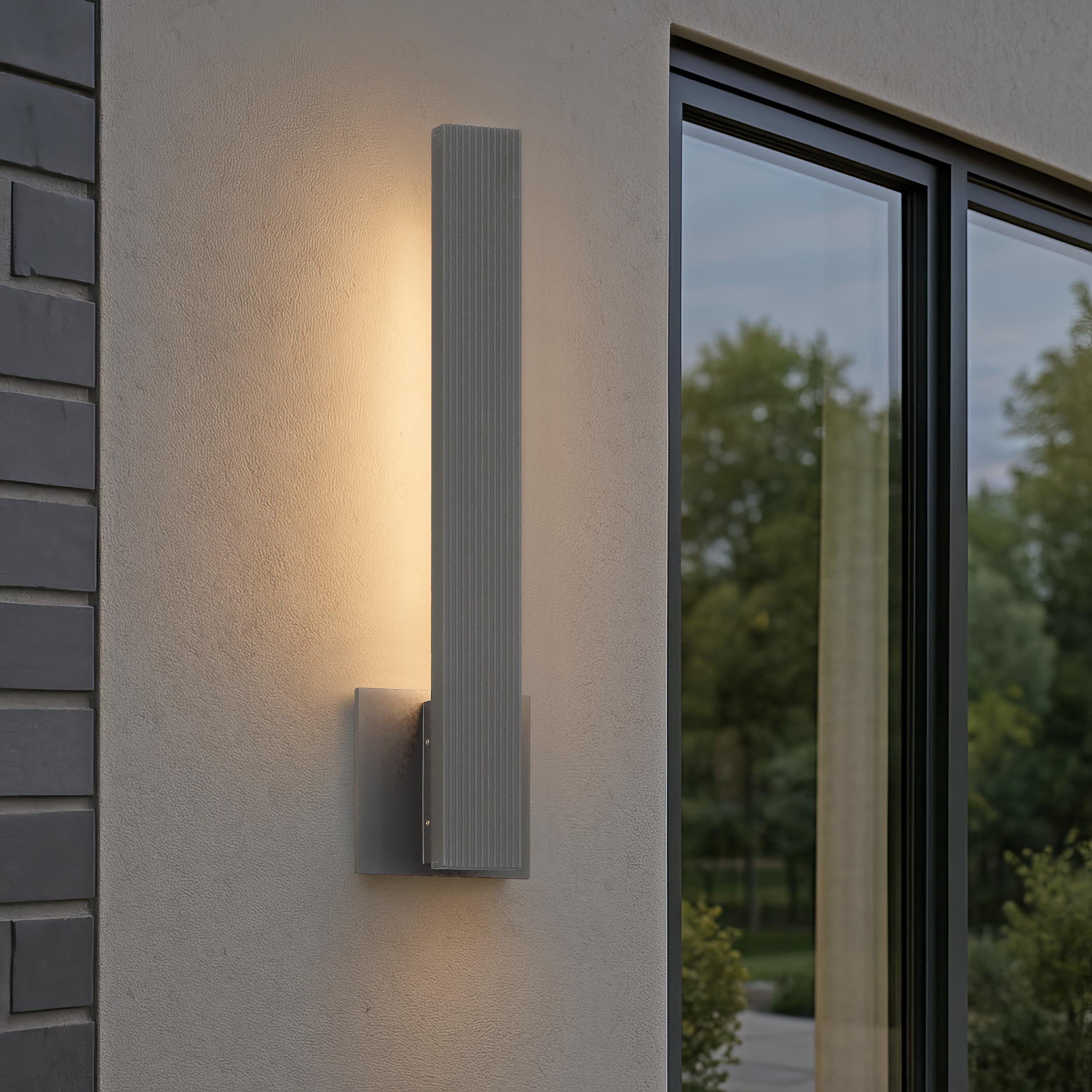 Golden Lighting Enso Integrated LED 18" Outdoor Wall in Smooth Grey