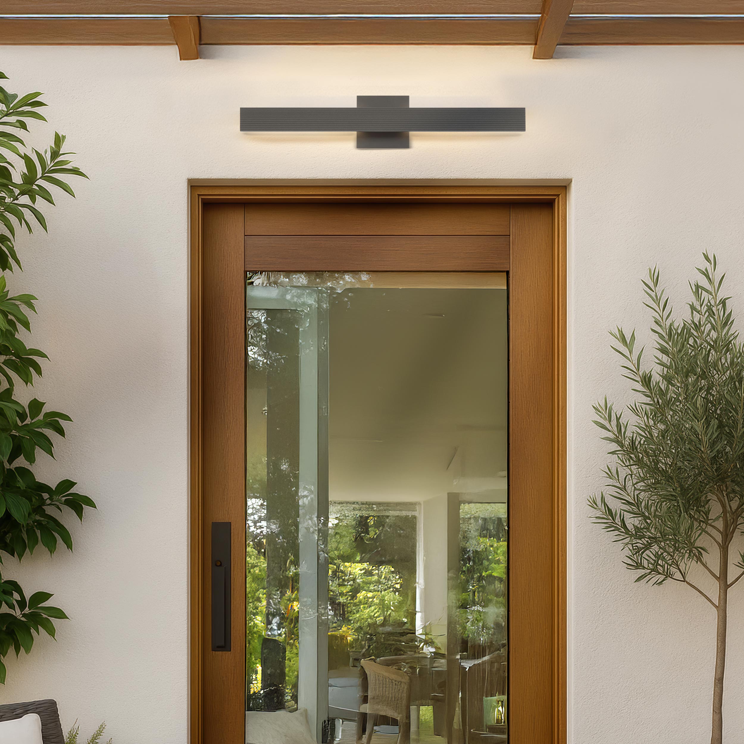 Golden Lighting Enso Integrated LED 24" Outdoor Wall in Textured Black