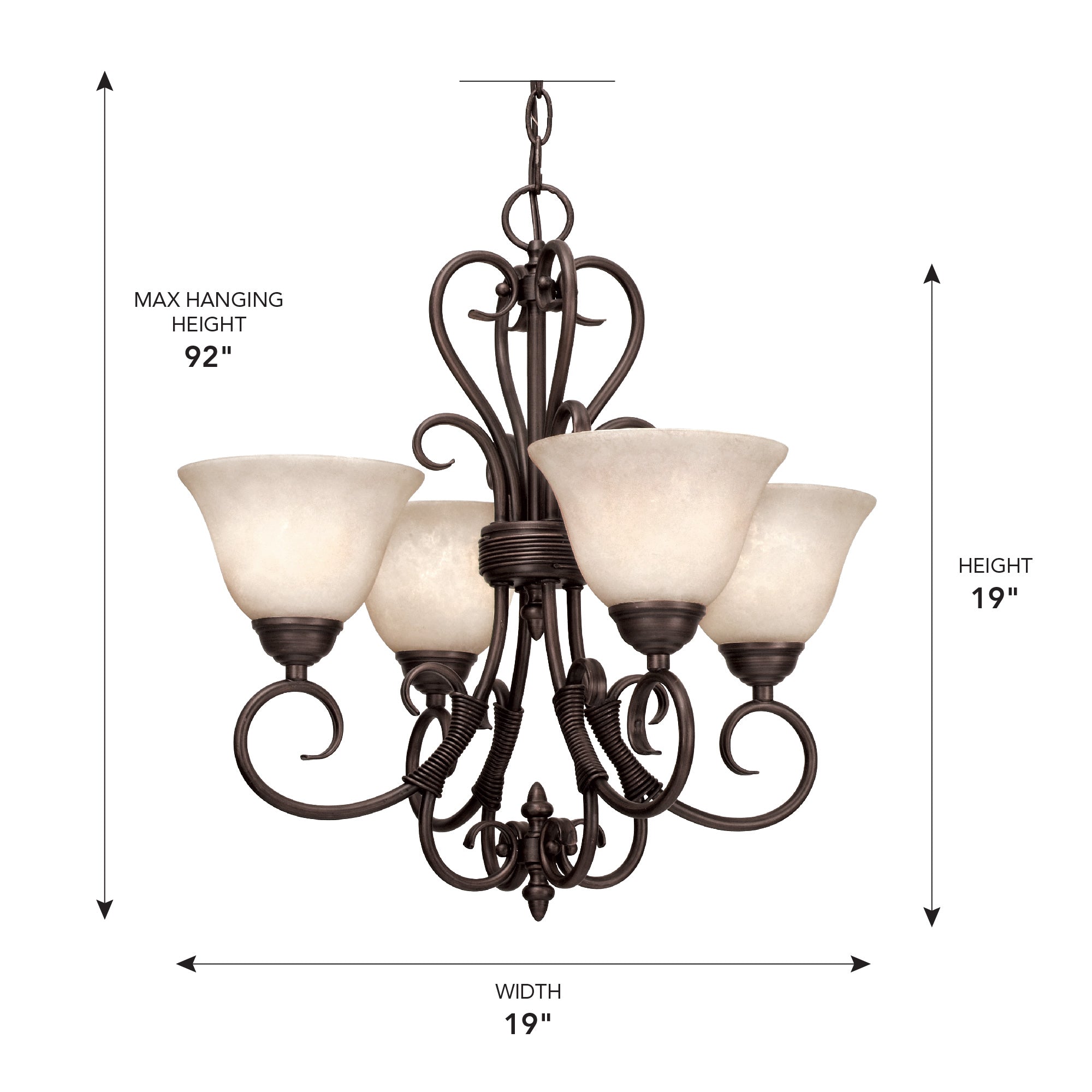 Homestead 4-light Chandelier in Rubbed Bronze