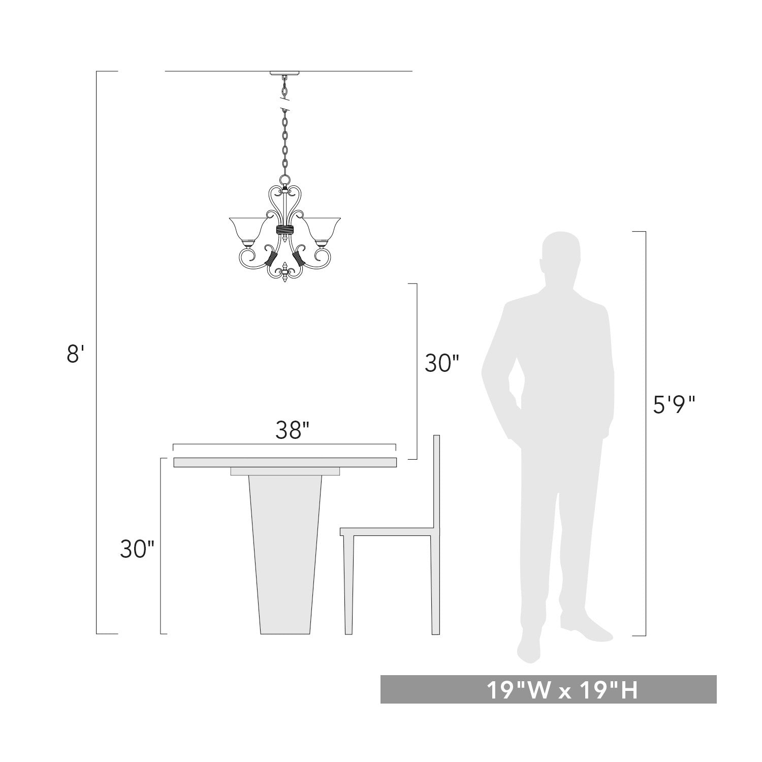 Homestead 4-light Chandelier in Rubbed Bronze