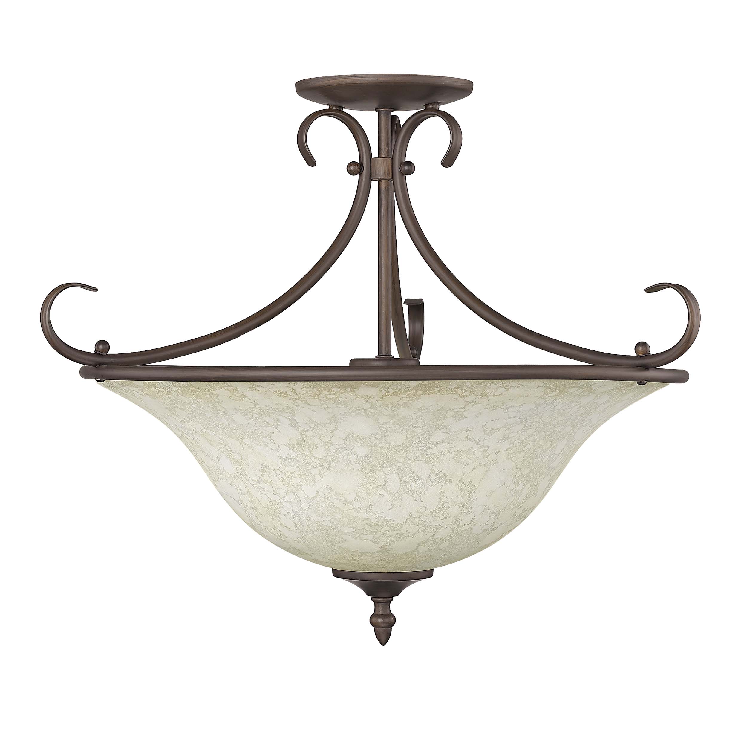 Homestead 3-light Semi-Flush Mount in Rubbed Bronze