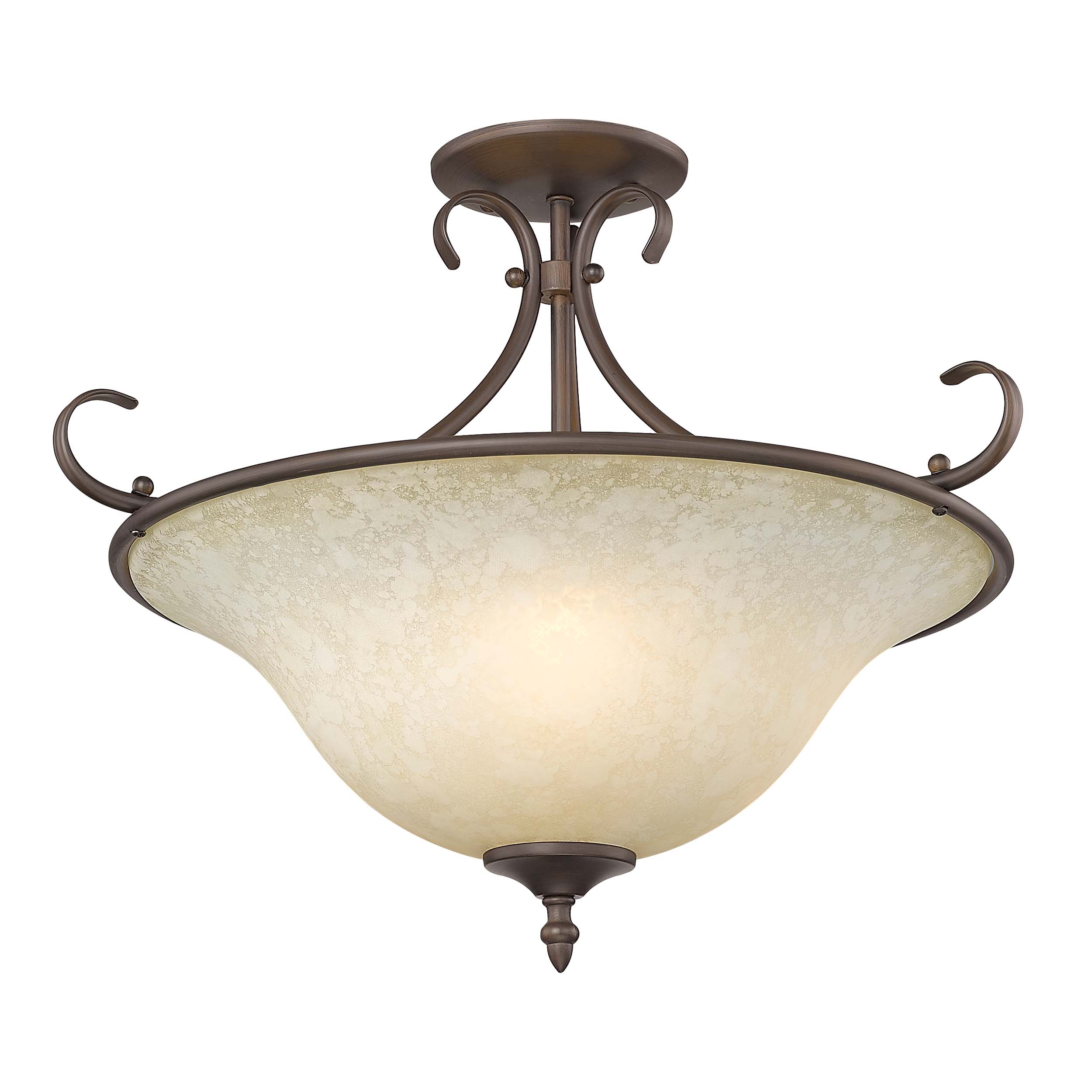 Wry Lighting Homestead 3-light Semi-Flush Mount in Rubbed Bronze