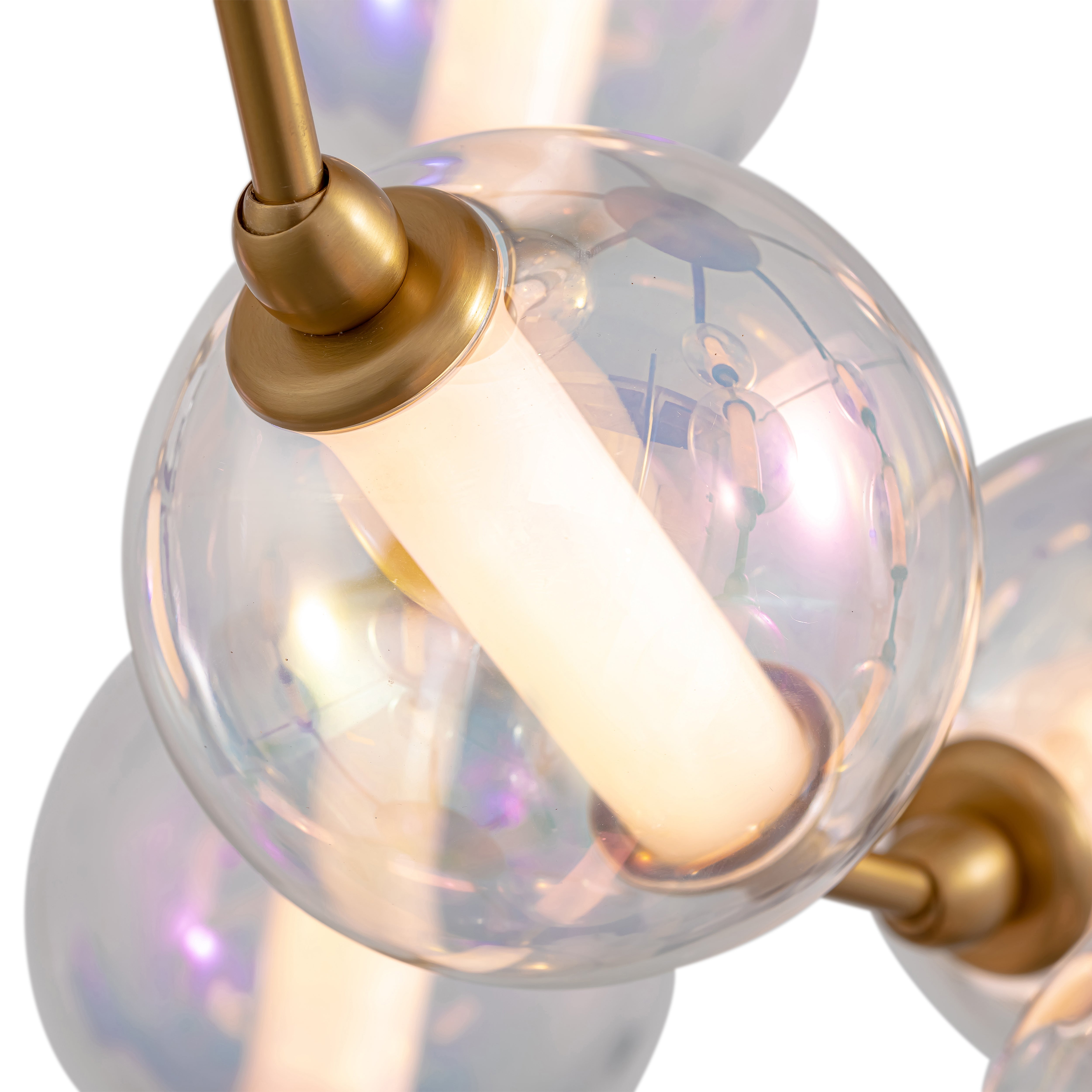 Golden Lighting Pearla Integrated LED 28in Pendant in Brushed Champagne Brass - - Golden Lighting