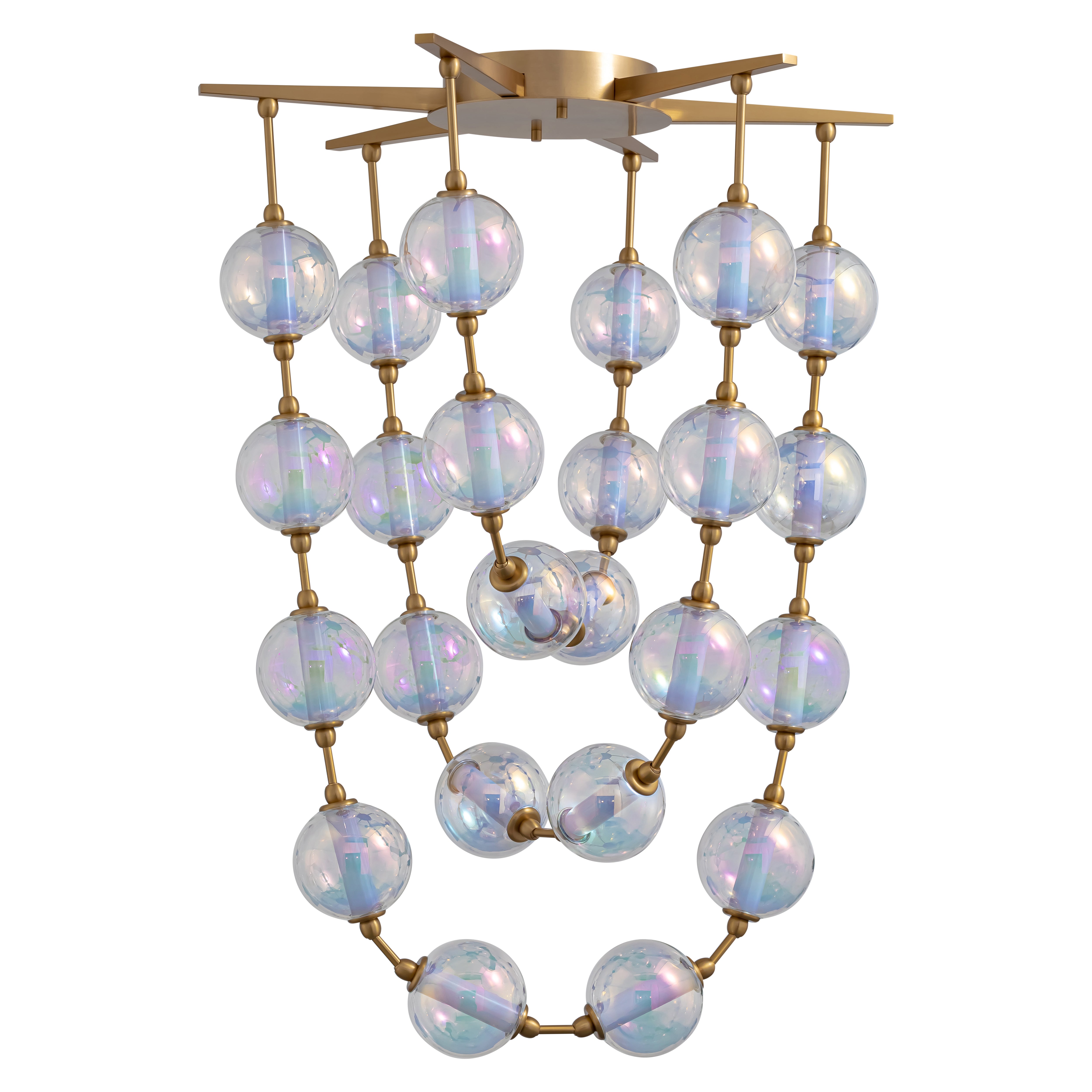 Golden Lighting Pearla Integrated LED 28in Pendant in Brushed Champagne Brass