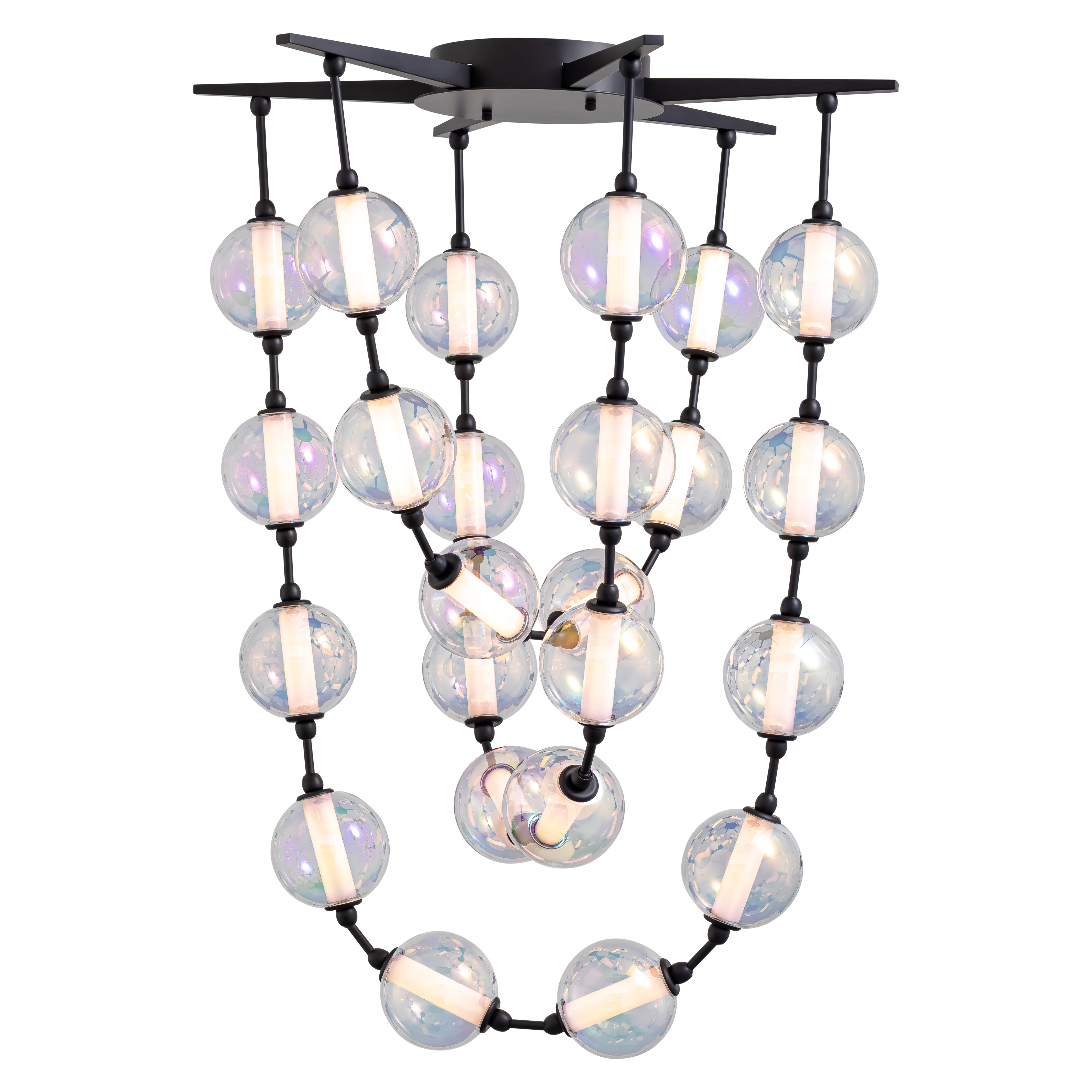 Golden Lighting Pearla Integrated LED 35in Pendant in Matte Black - - Golden Lighting