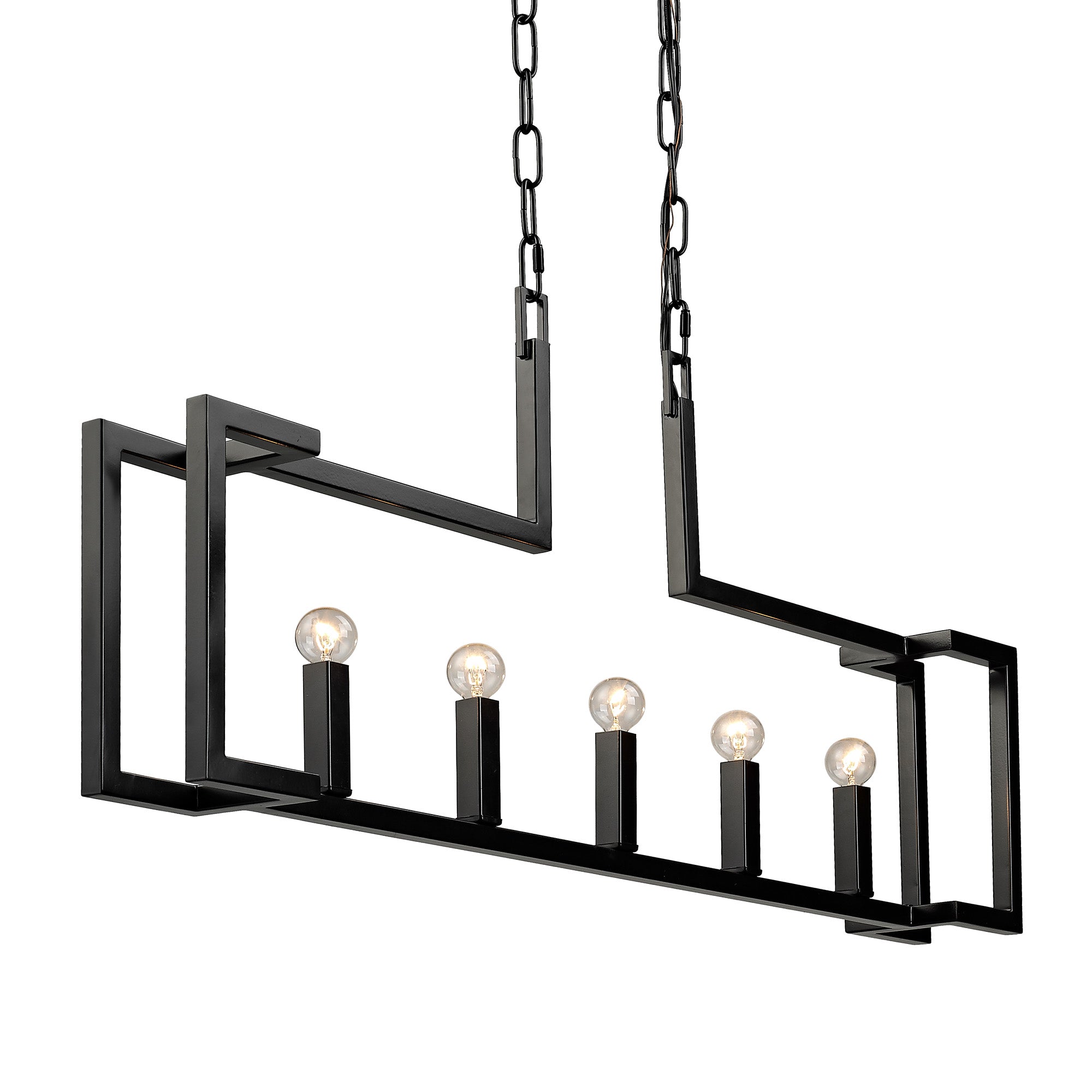 Golden Lighting Kinsington 5-light Island Light in Matte Black - - Golden Lighting