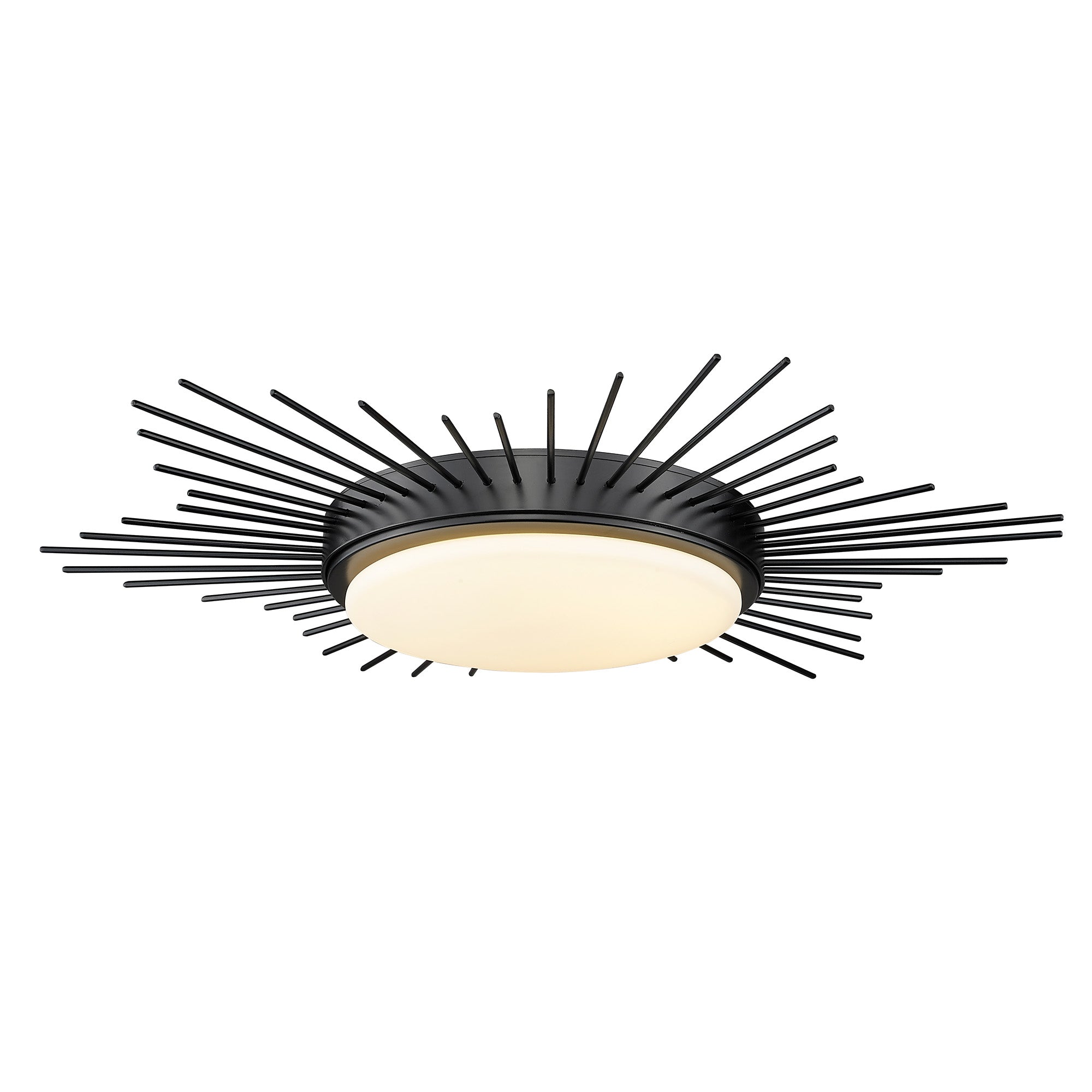 Kieran Integrated LED 18in Flush Mount in Matte Black - - Golden Lighting