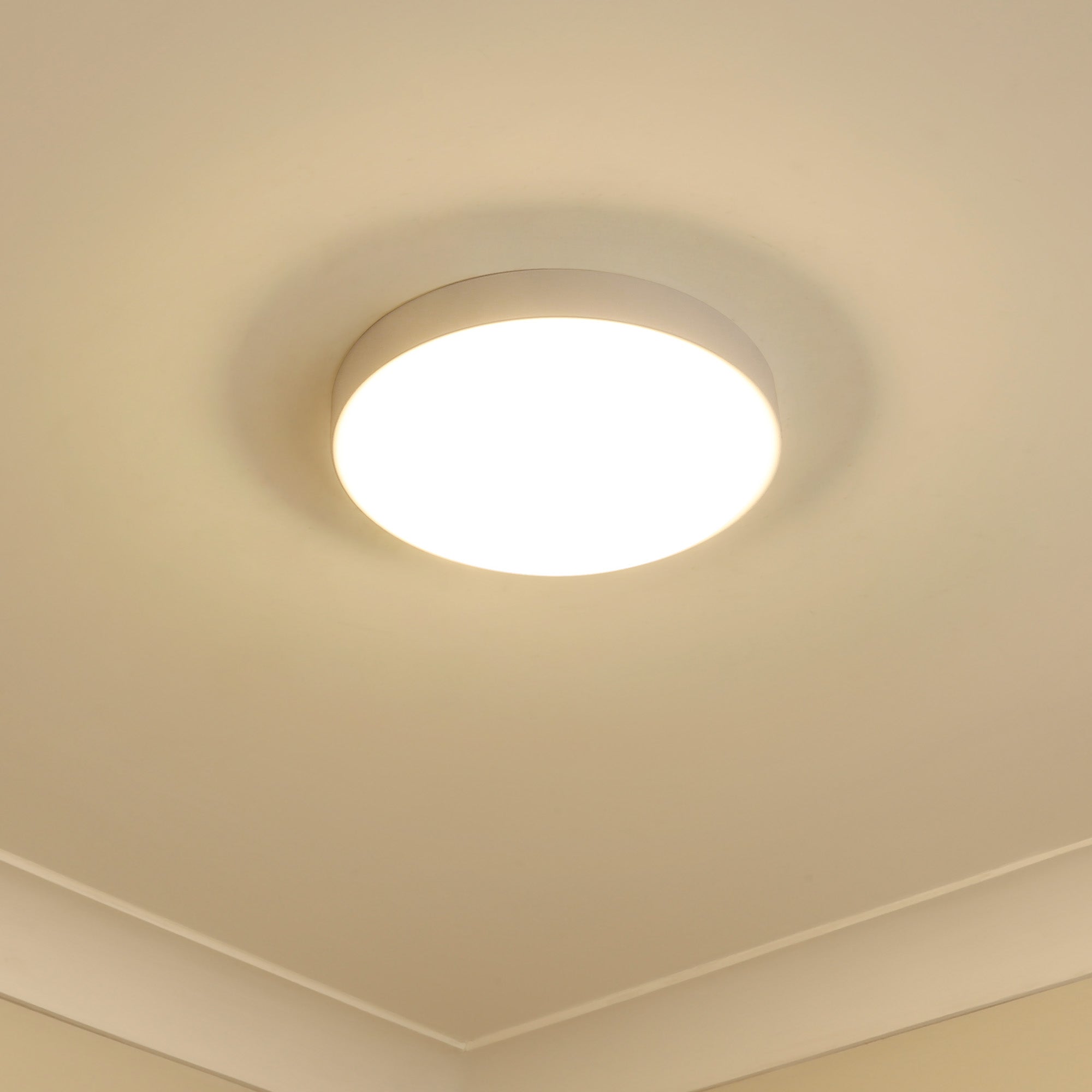 Golden Lighting Gabi Integrated LED 10in Flush Mount in Matte White - - Golden Lighting